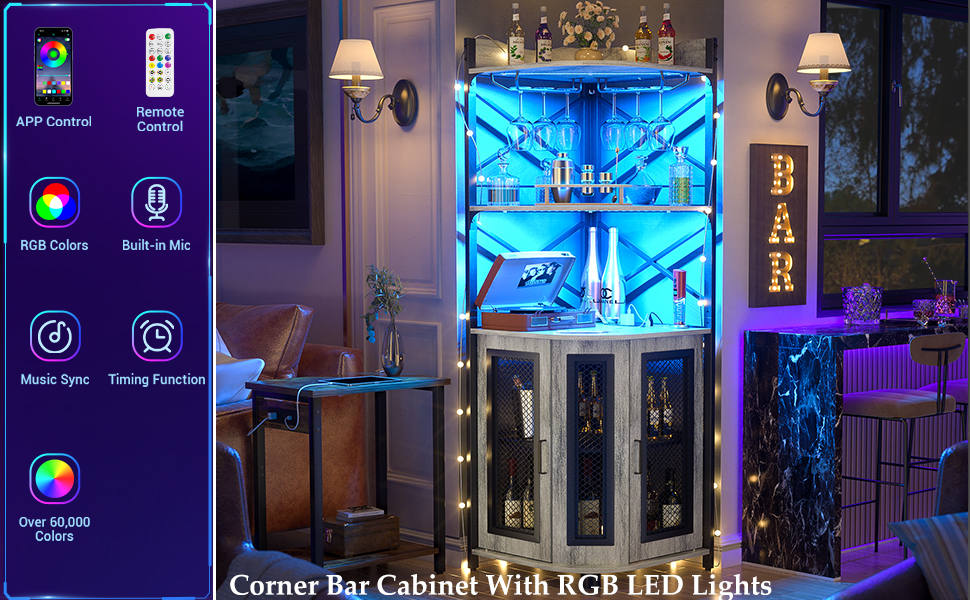 Corner Bar Cabinet Wine Cabinet Liquor Cabinet Bar Unit