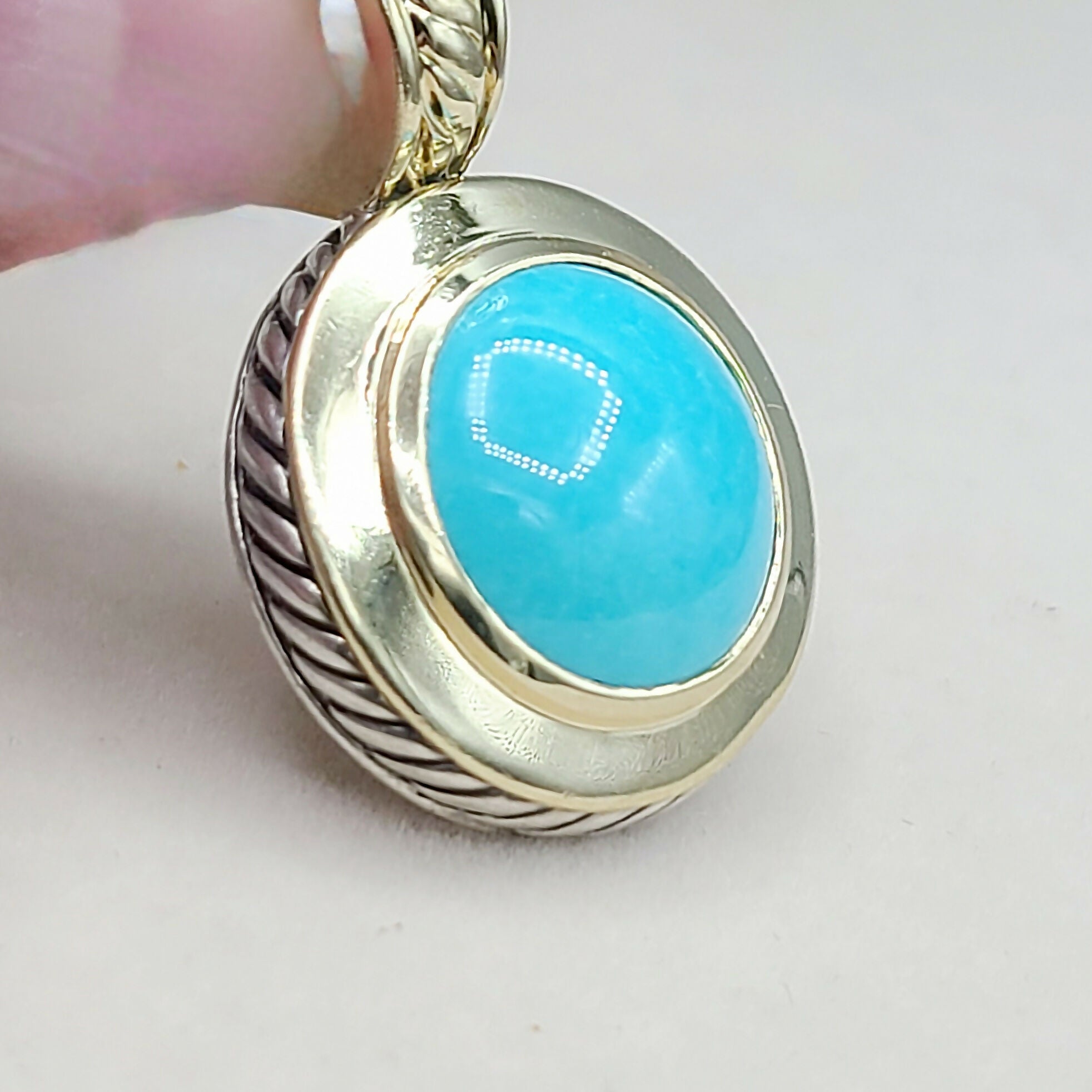 David Yurman Cerise Pendant Enhancer Turquoise & Gold、mySite、hinf8tx79
