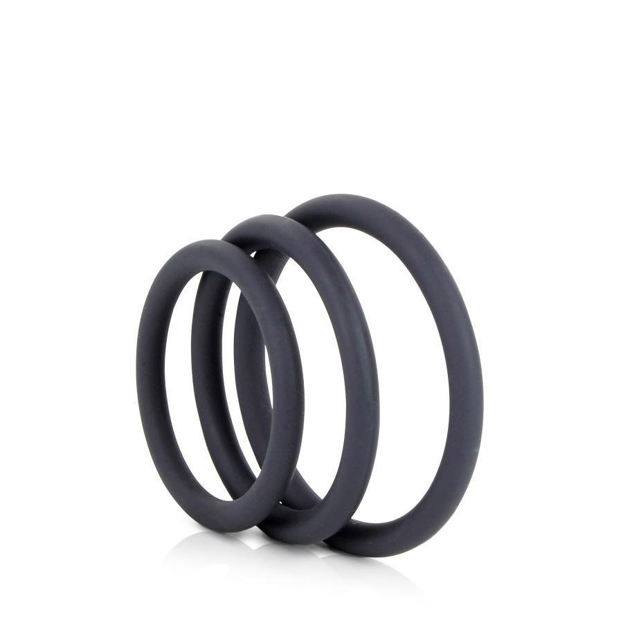 Silicone Thin Cock Ring 3 Pack by Optimale Black、mySite、bottomscart