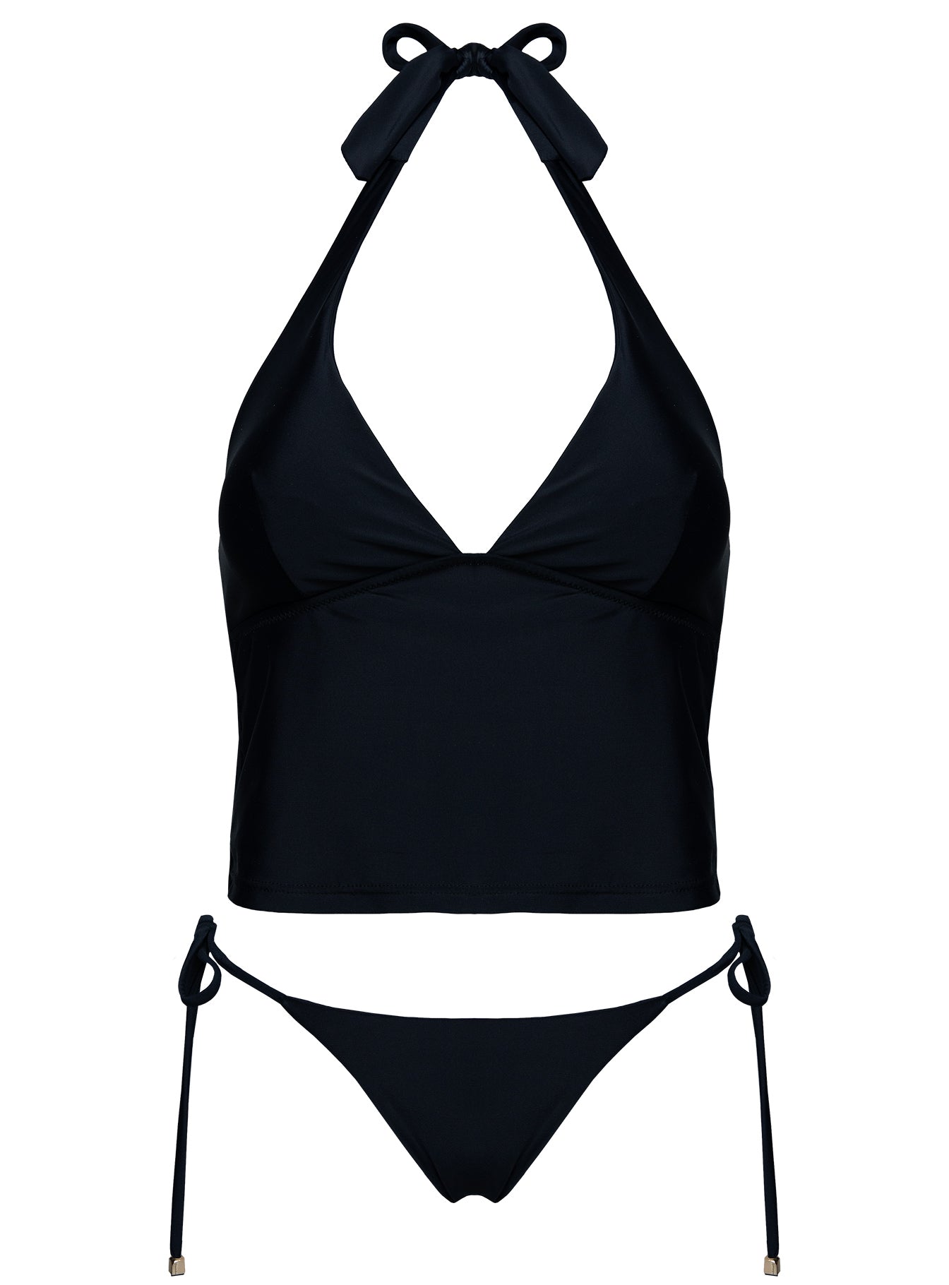 Kenai Halter Tankini Top Black、mySite、solidvoid
