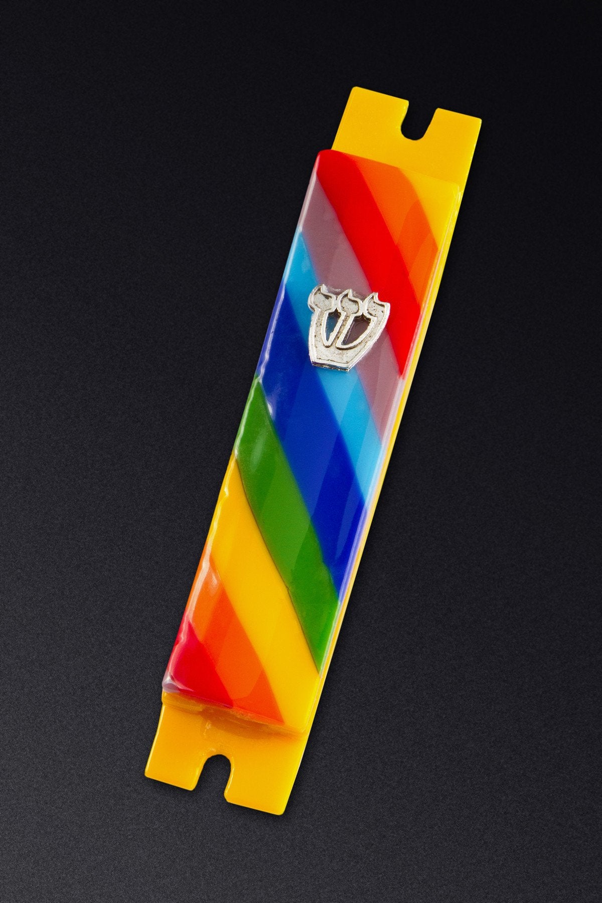 Rainbow Striped Glass Mezuzah by Daryl Cohen、mySite、topwebapps