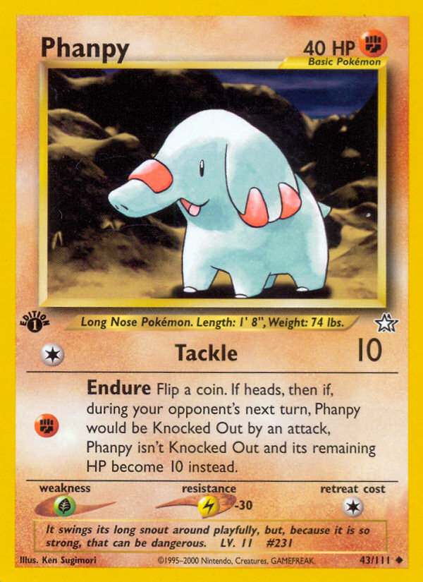 Phanpy (43/111) Neo Genesis 1st Edition、mySite、waistdrama