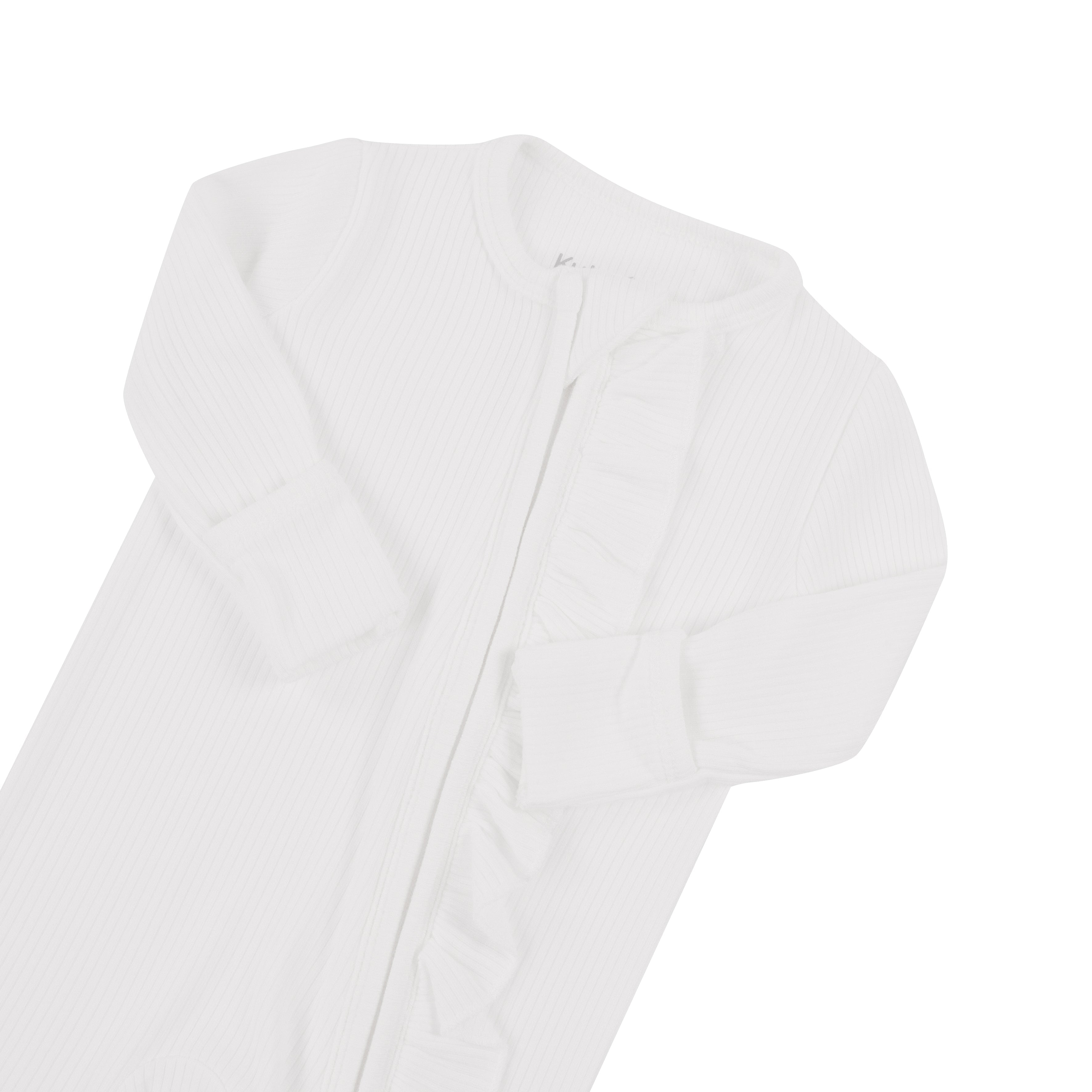  Ribbed Ruffle Zipper Romper in Cloud、mySite、layawaytickets