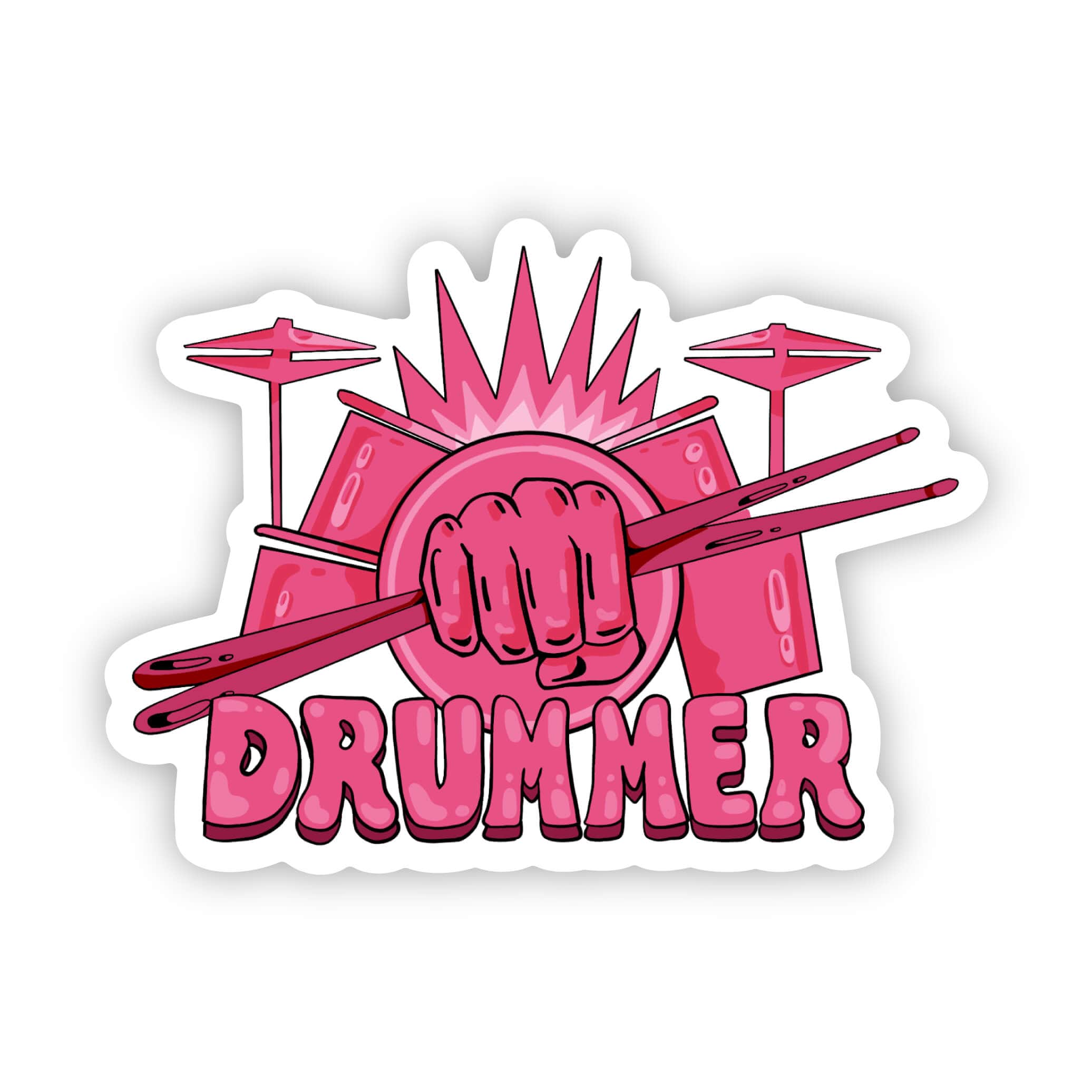  Drummer sticker - pink、mySite、ghnorth