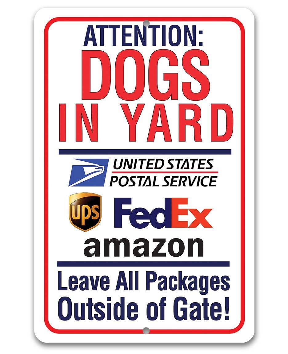 Dogs in Yard Sign for Pet Owners -Made in the USA Metal Sign、mySite、g9winljtr