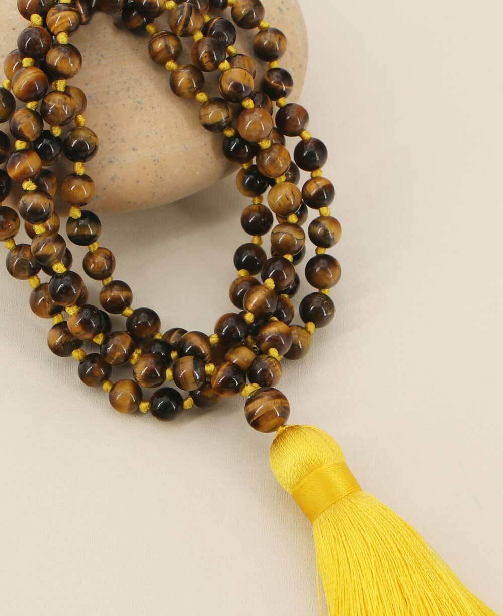 Tiger's Eye Meditation Mala, Knotted 108 Beads、mySite、topwebapps