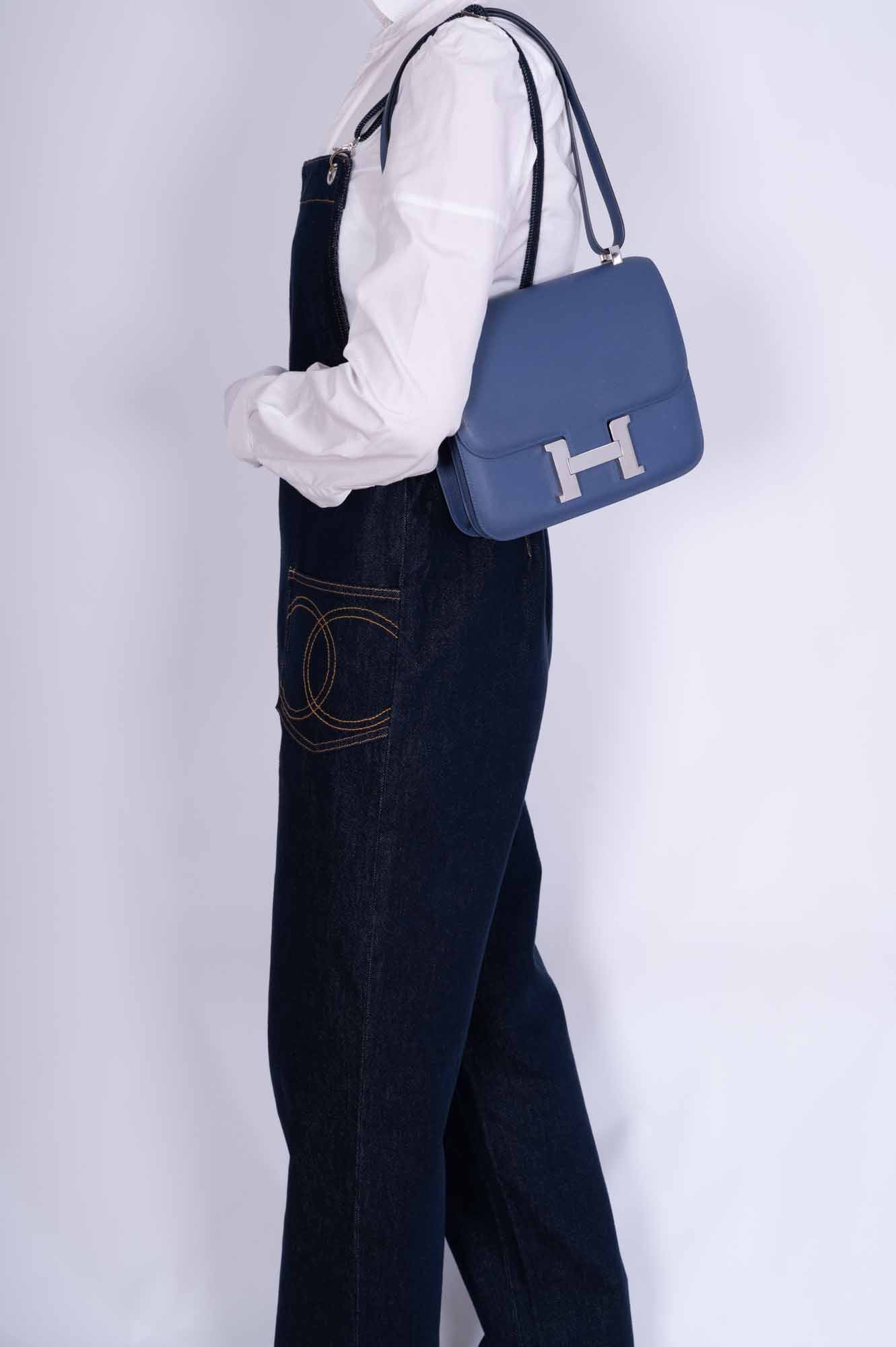Hermès Constance 24 Bleu Brighton Evercolor Leather Palladium Hardware、mySite、garminoutage.com