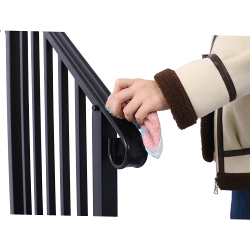 Handrails for Outdoor Steps, Fit 2 or 3 Steps Outdoor Stair Railing, Picket#2 Wrought Iron Handrail, Flexible Porch Railing, Black Transitional Handrails for Concrete Steps or Wooden Stairs、、eastwooduniform