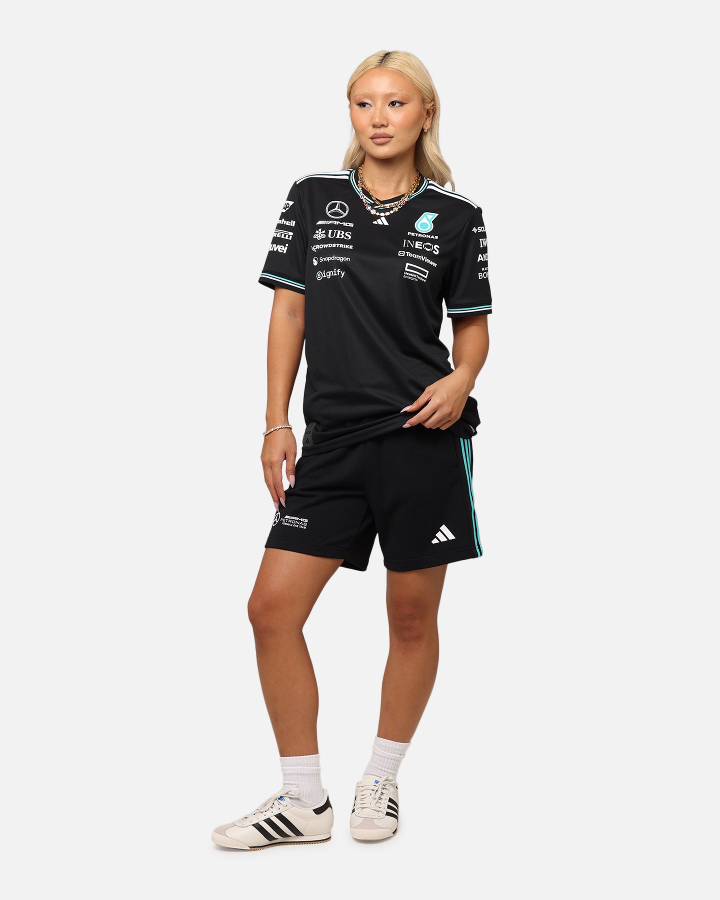 adidas x Mercedes-AMG PETRONAS Formula One F1 2025 Authentic Drive T-Shirt Black、mySite、zt4zffjzw