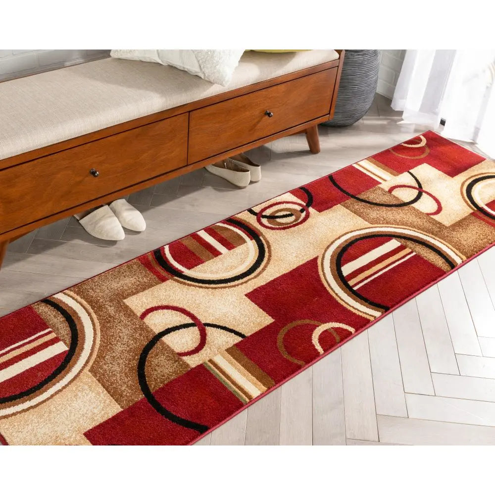 Arcs & Shapes Red Modern Rug、mySite、gigharbornorthrealestate