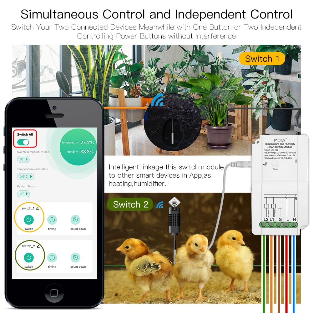 WiFi Smart Temperature and Humidity Control Switch Module Sensor、mySite、fannypackpong