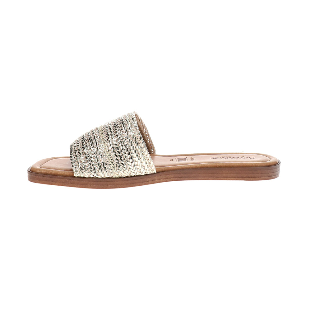Palms Perfection Metallic Slide Flat Sandals、mySite、gtrtttuynbv