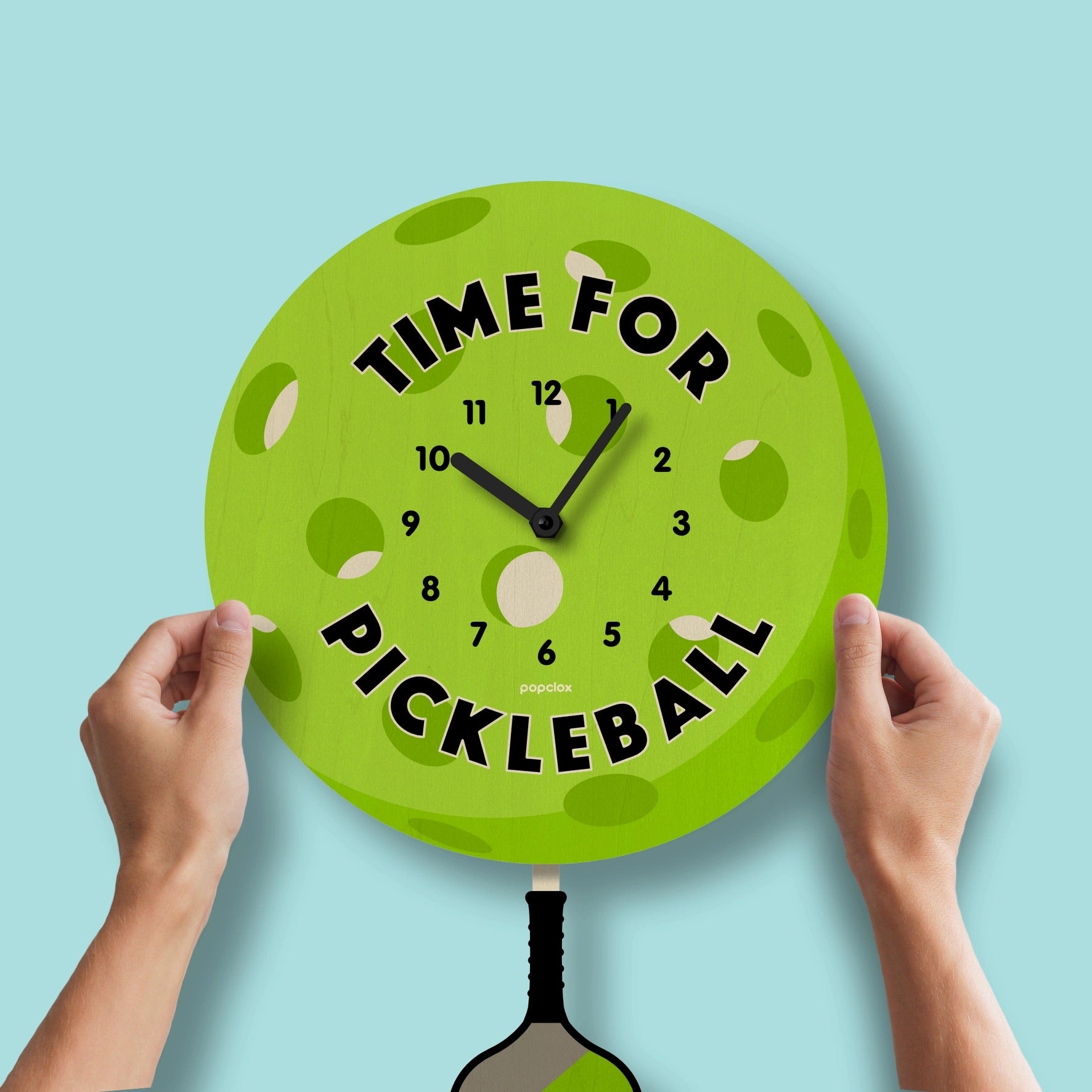 Pickleball Pendulum Clock - Wood、mySite、g9winljtr
