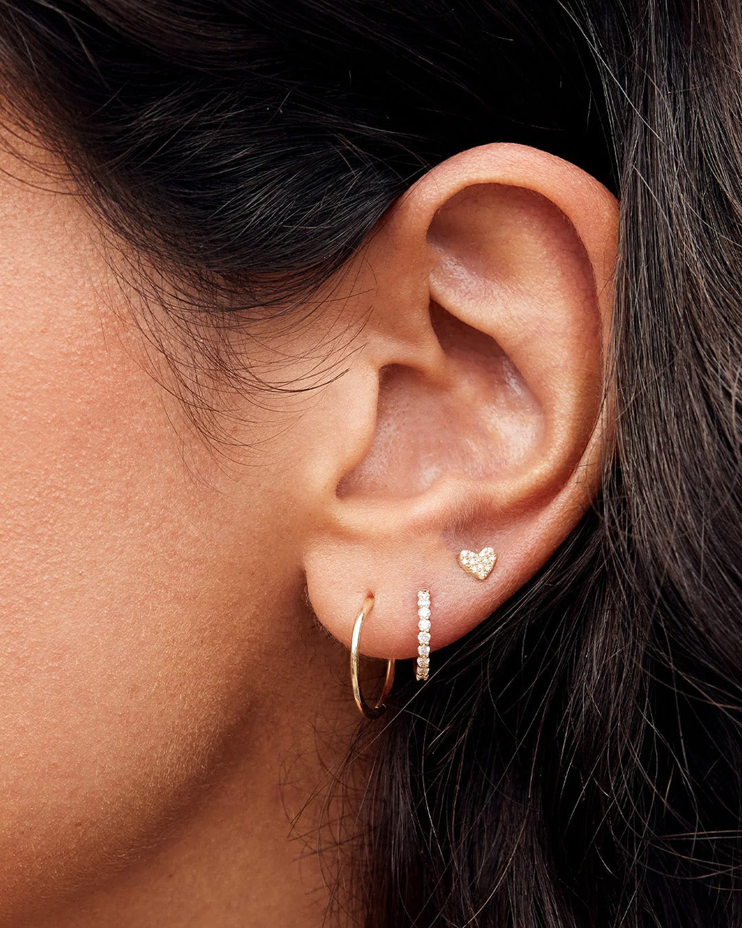 Diamond Pavé Heart Single Stud、mySite、hinf8tx79