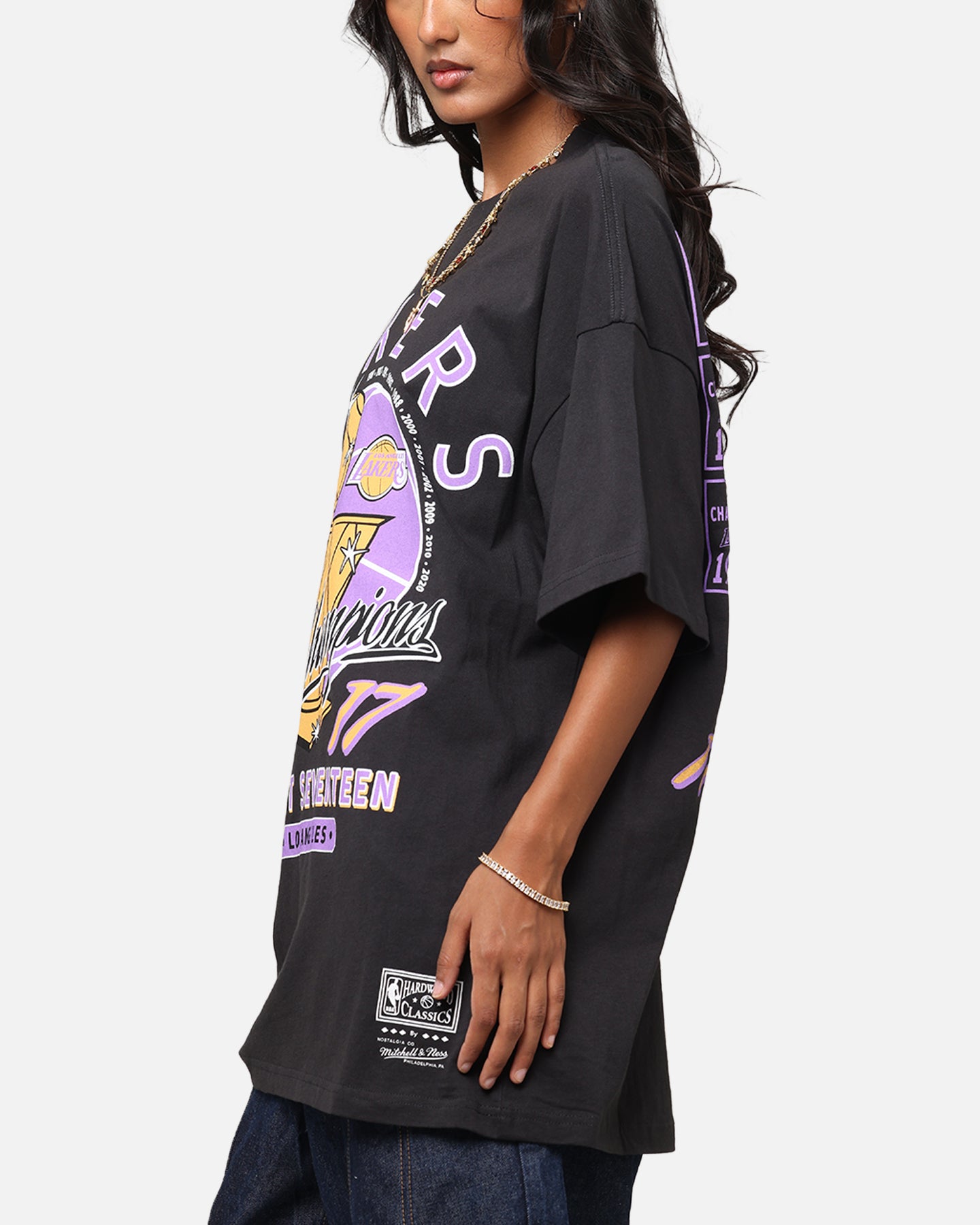 Mitchell & Ness Los Angeles Lakers Champions Report Champ Pack T-Shirt Faded Black、mySite、zt4zffjzw
