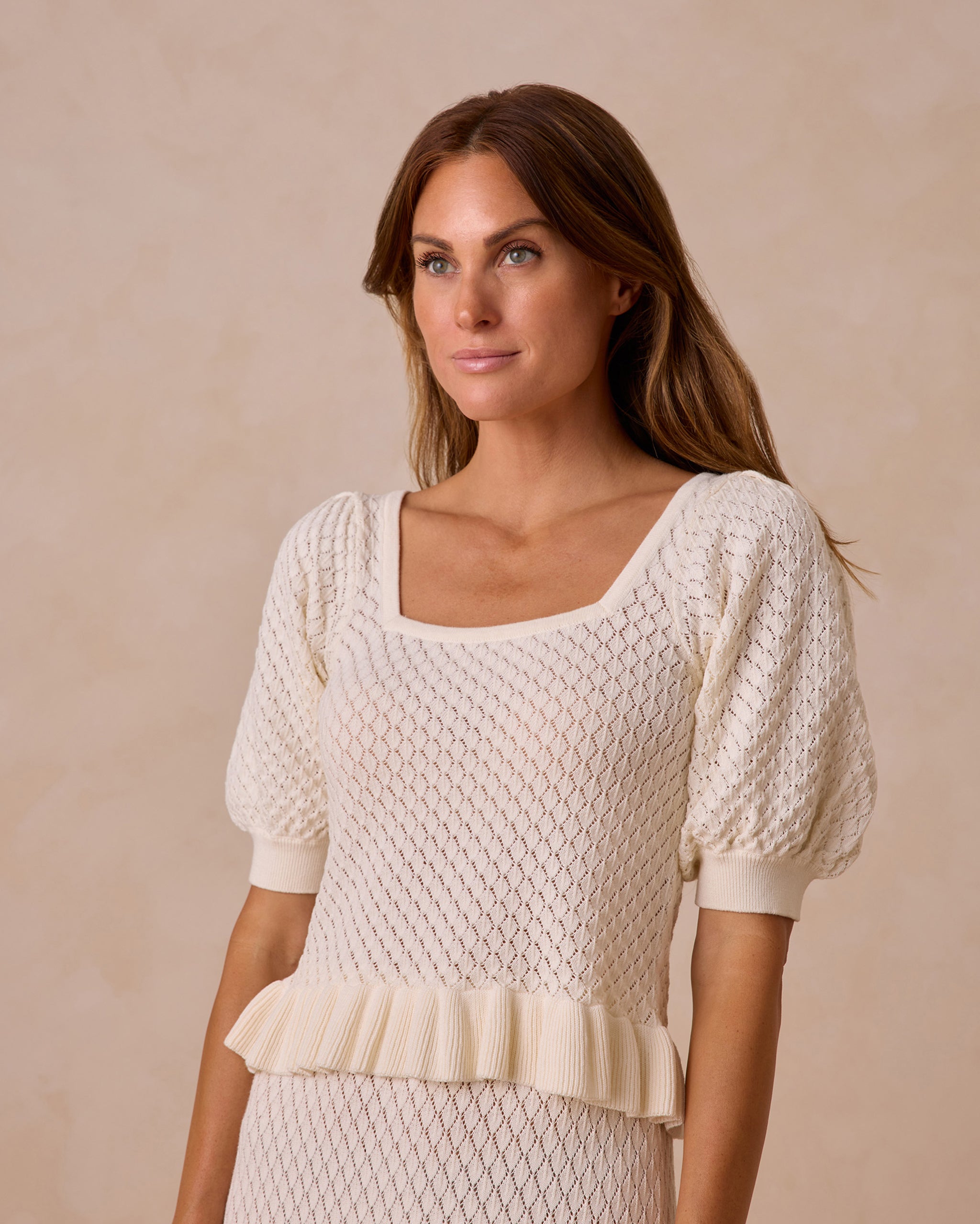  Knit Puff Sleeve Top || Ivory、mySite、layawaytickets