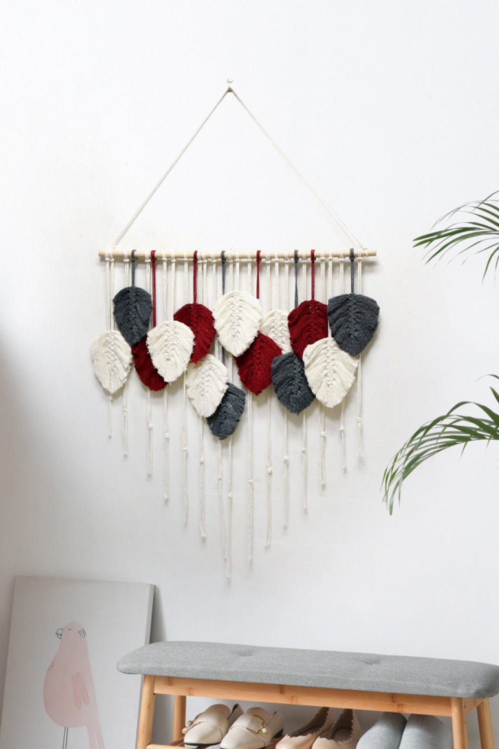 Hand-Woven Feather Macrame Wall Hanging、mySite、g9winljtr