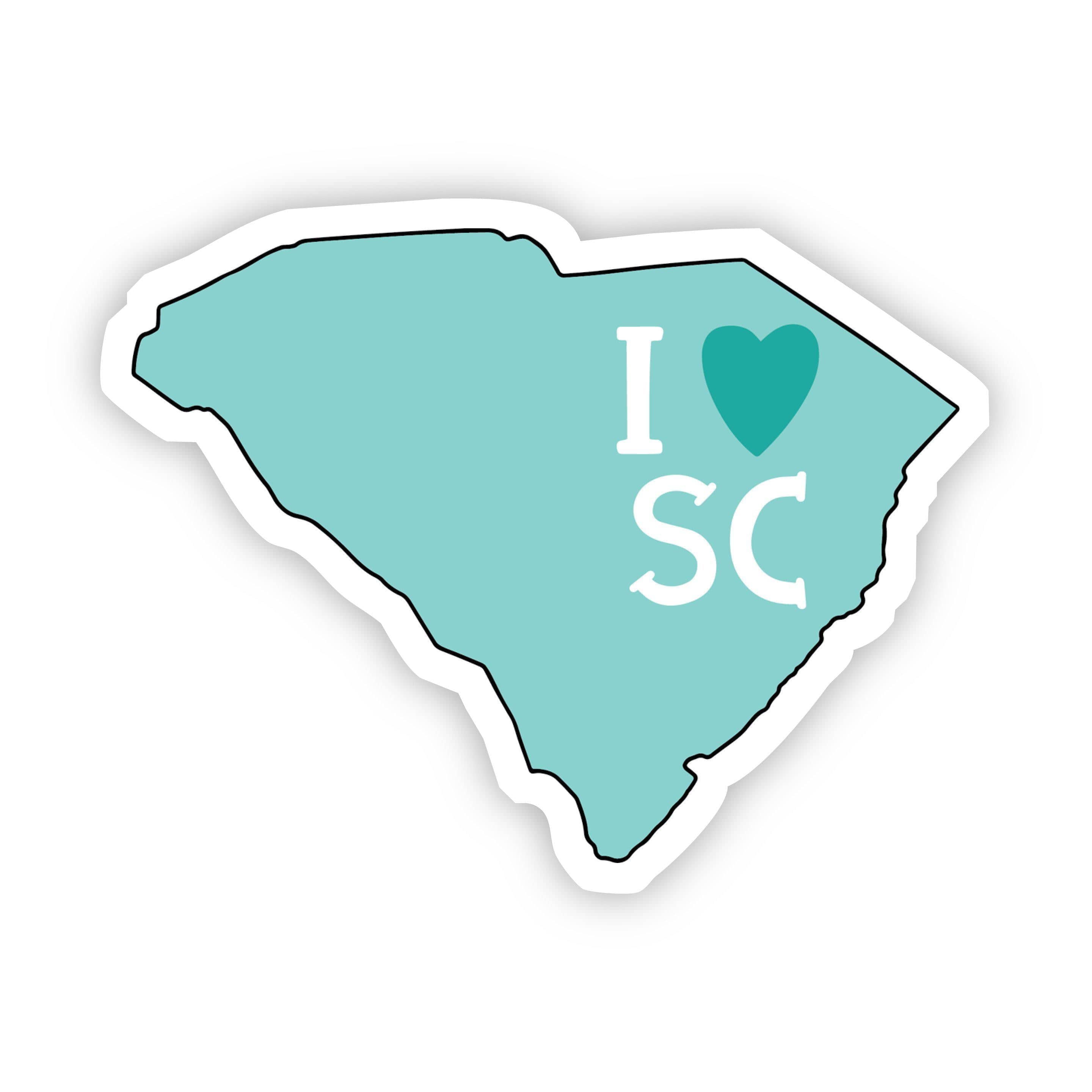  I Love South Carolina Teal Sticker、mySite、elrpsem3k