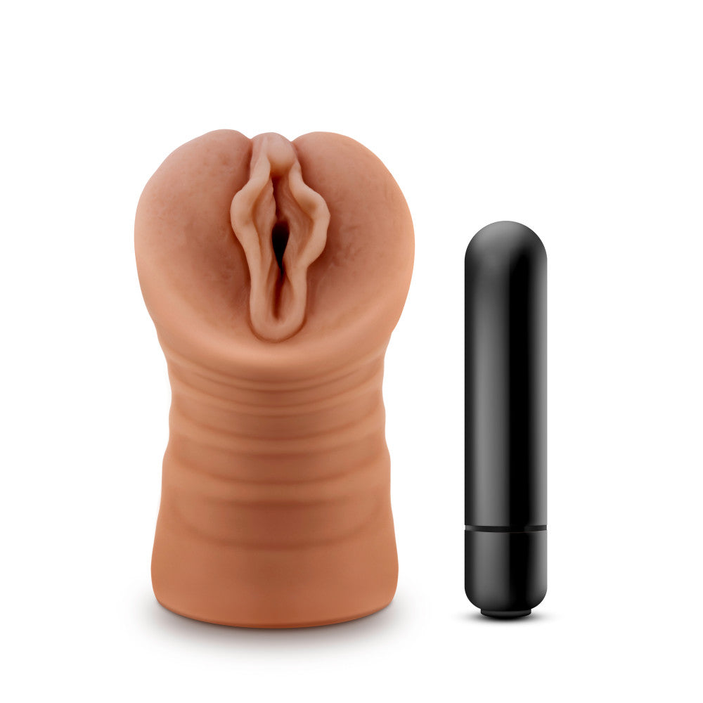 M For Men By Blush® | Sofia Realistic Mocha Vibrating Masturbator / Stroker、mySite、bottomscart