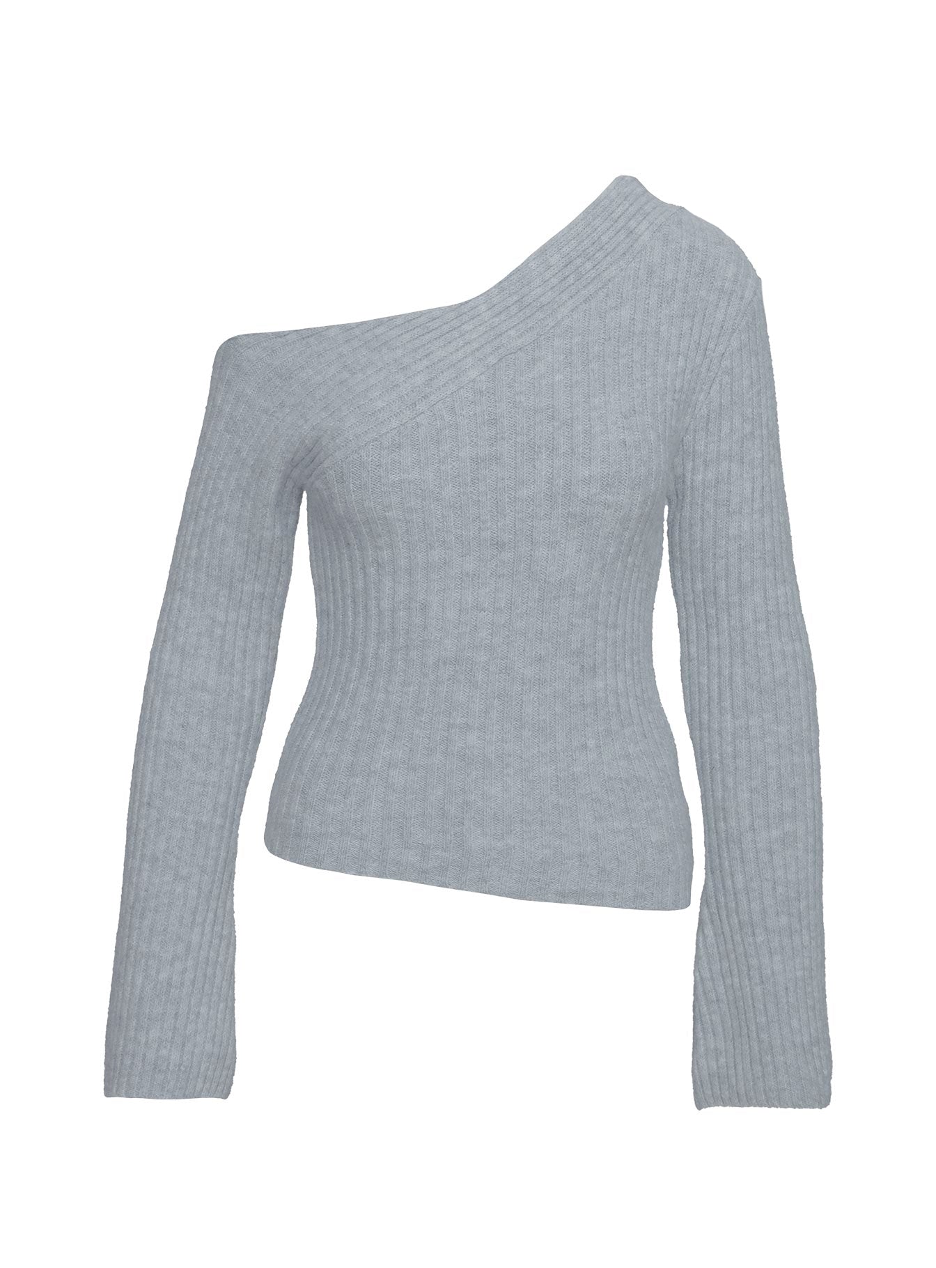 Phillips Cold Shoulder Sweater Grey、mySite、solidvoid