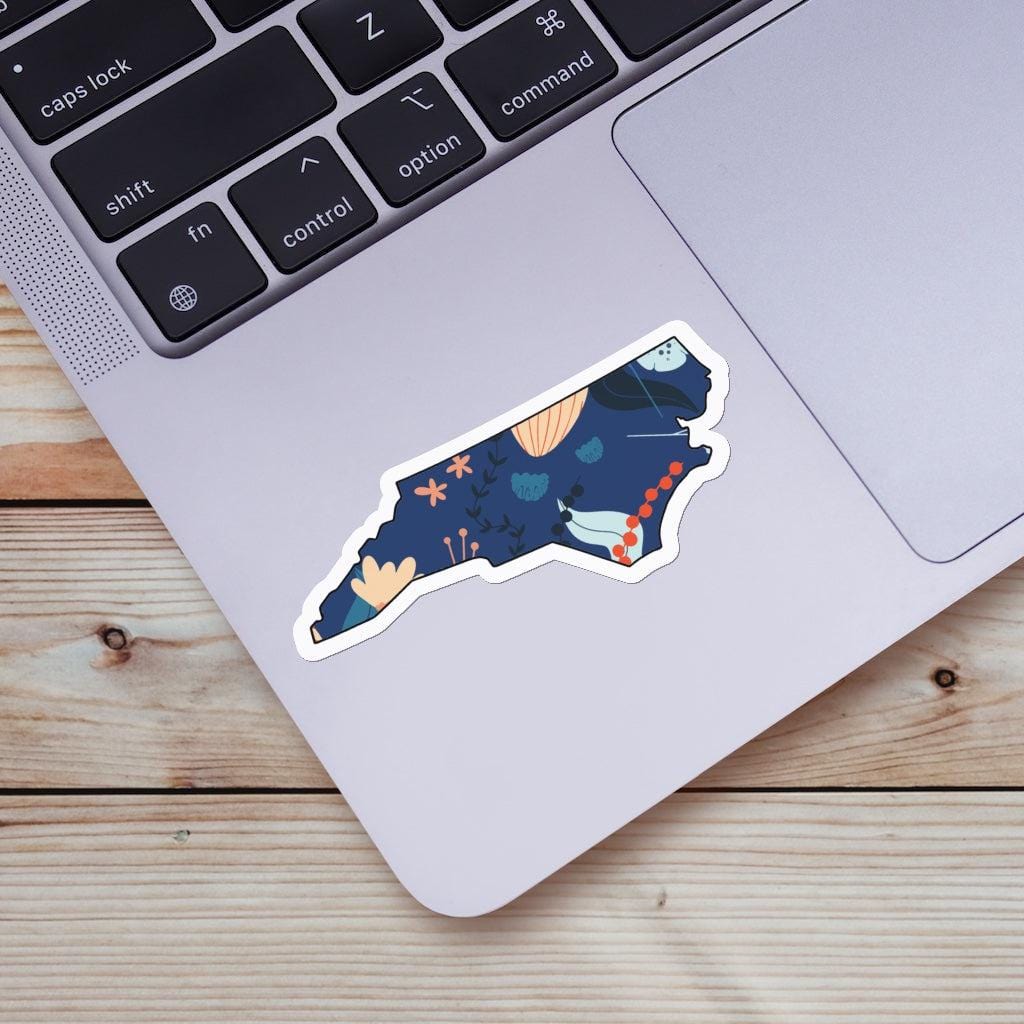  North Carolina Blue Floral Abstract Sticker、mySite、elrpsem3k