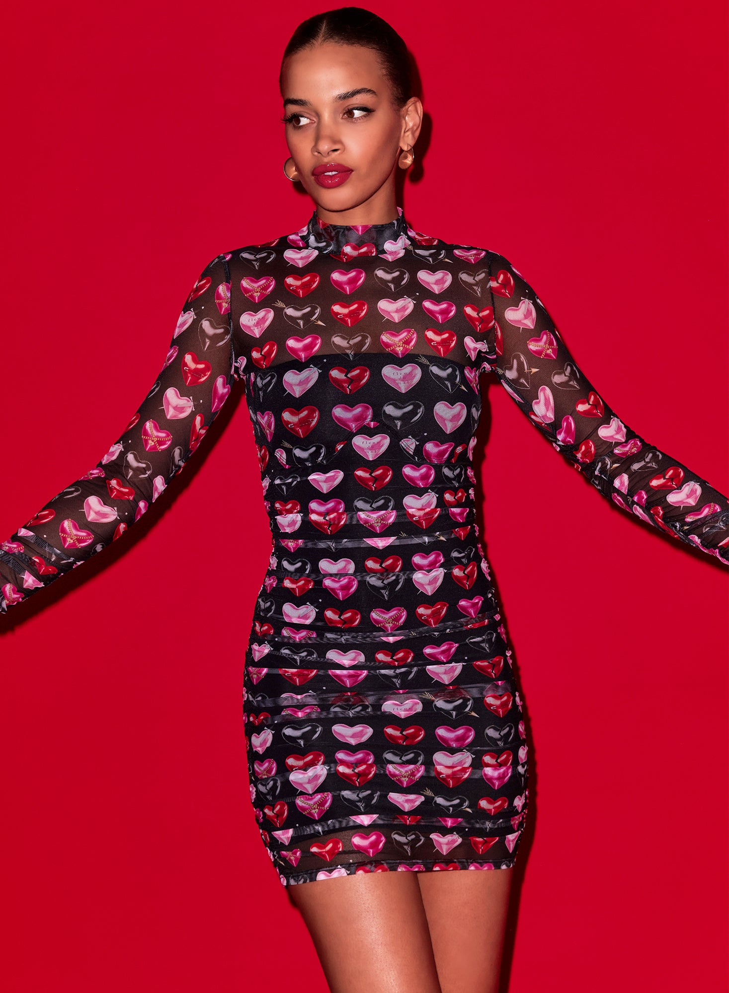 Heartbreaker Ruched Mini Dress、mySite、bengalsvssteelers