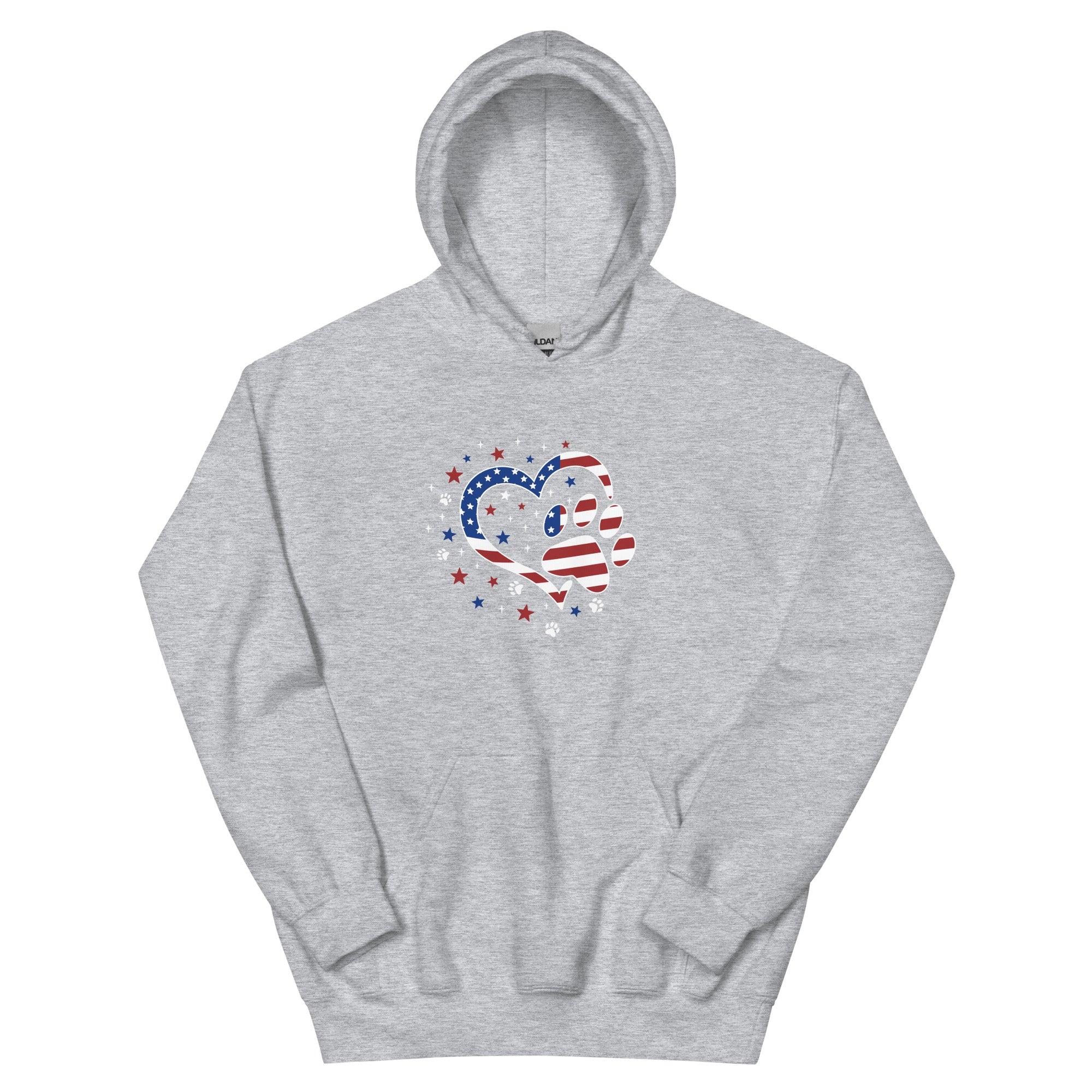 Star Spangled Paw Print Love Hoodie、mySite、camillekostekn