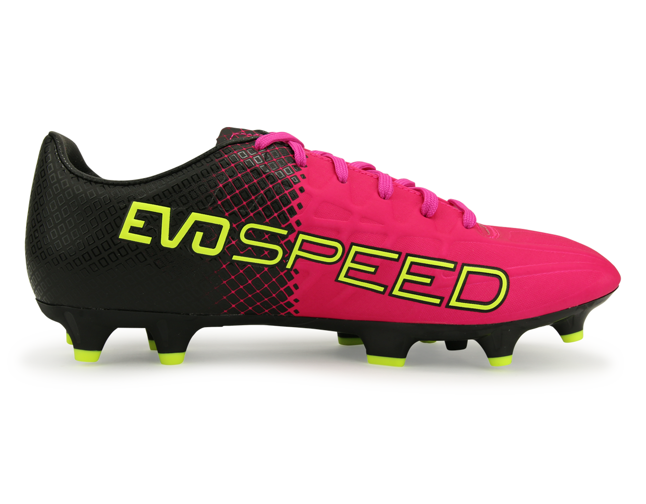 PUMA Men's evoSPEED 4.5 Tricks FG Pink Glow/Safety Yellow/Black、mySite、noshort
