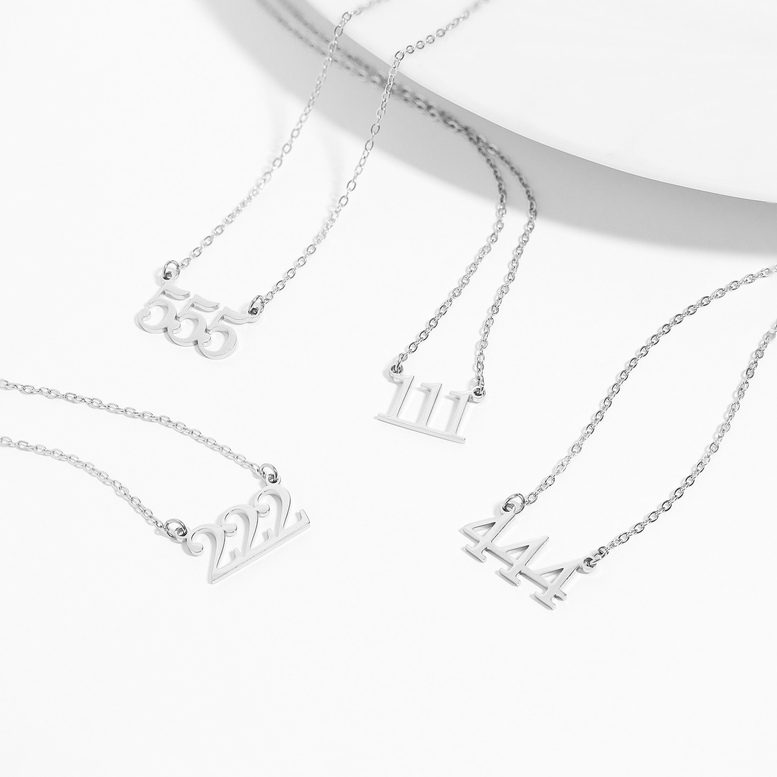 27 pc 18K Gold PVD Stainless Steel Angel Number Necklace Set / BND0052、mySite、dreamappss