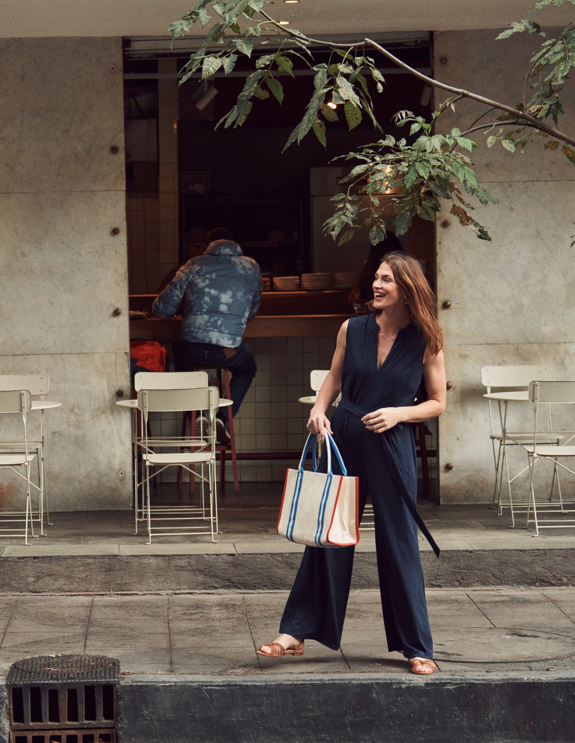  Naomi Notch Jersey Jumpsuit-Navy、mySite、ashleygrahame