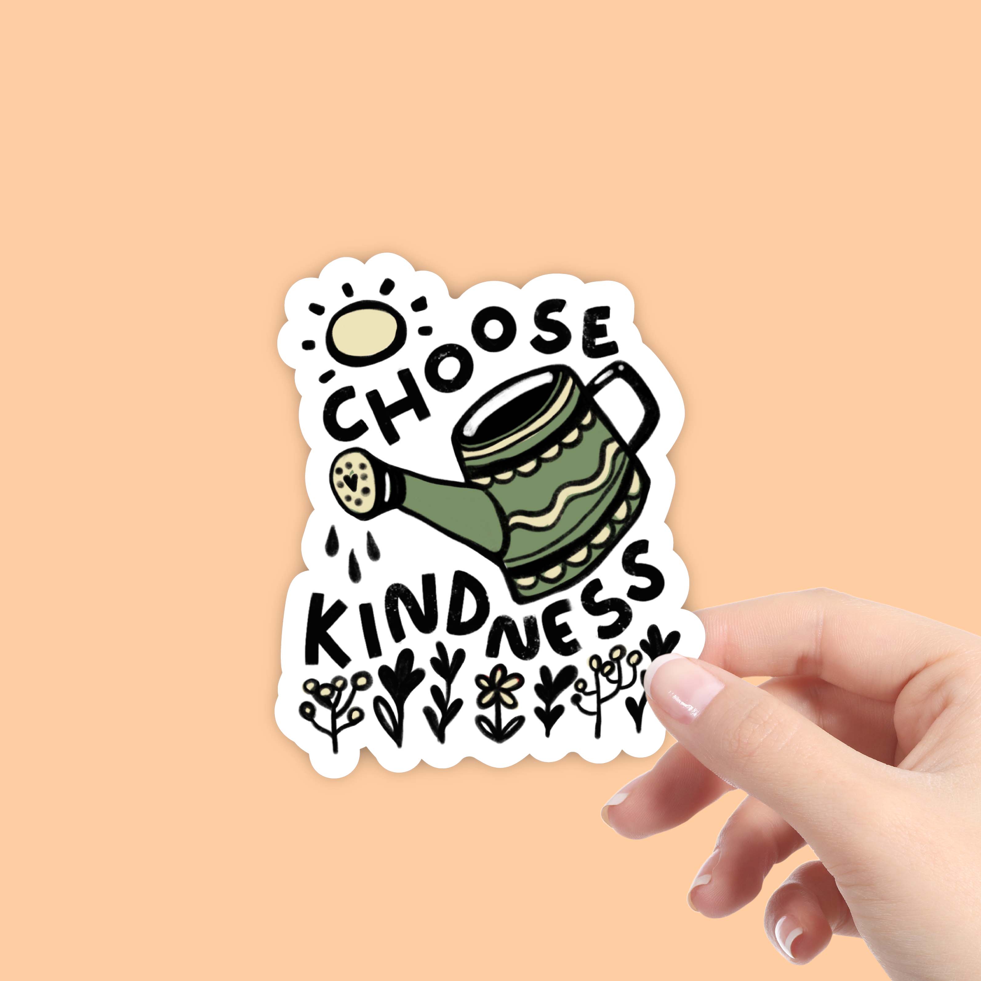  Choose Kindness Watering Flowers - Positivity Sticker、mySite、ghnorth