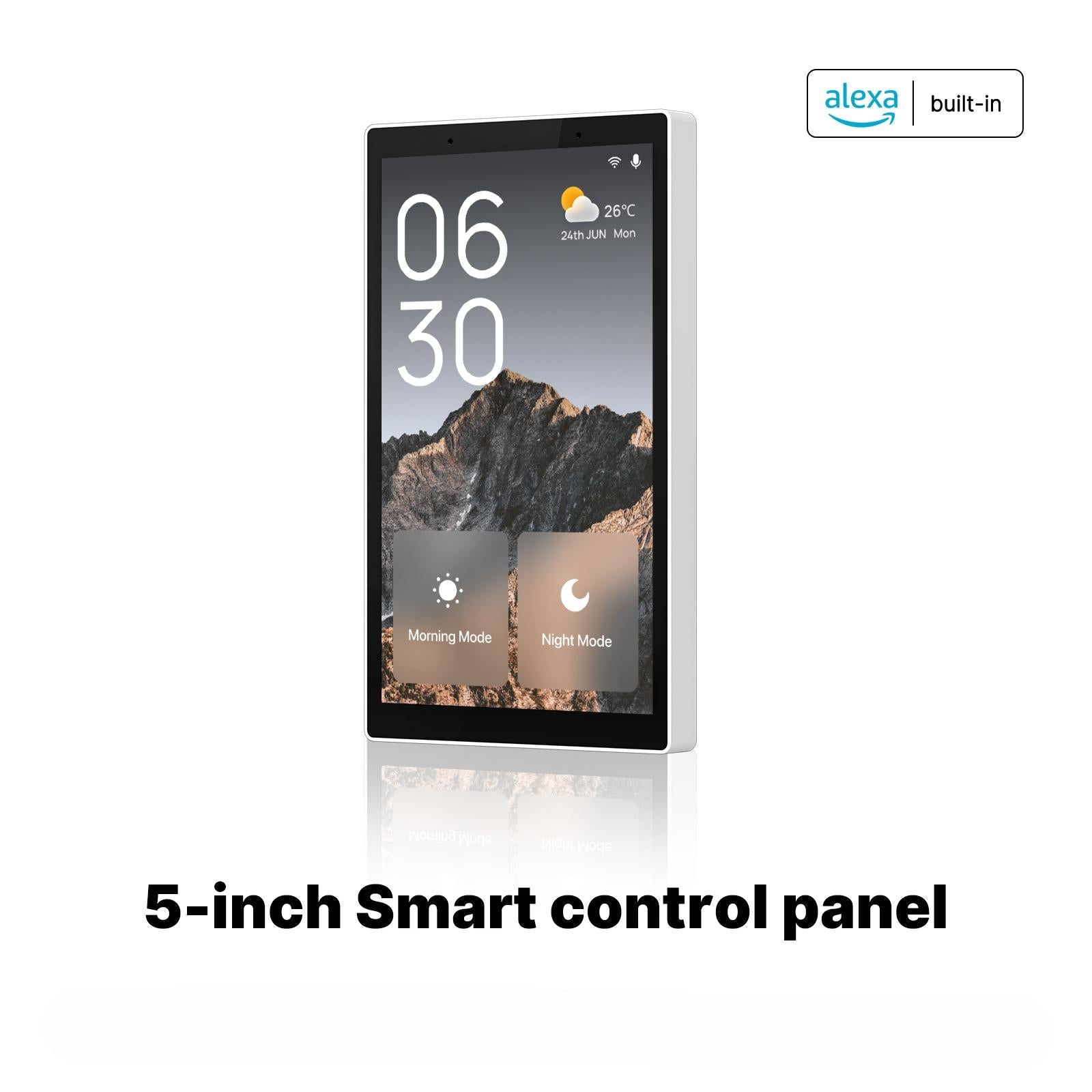 Smart Home 5-Inch Touchscreen Control In-wall Smart Panel with Alexa Built-in、mySite、fannypackpong