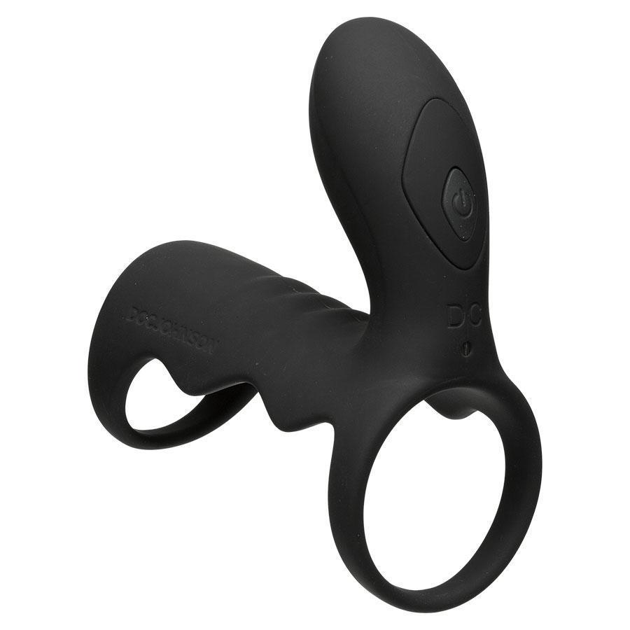 Men's Black Wireless 10 Speed Silicone Vibrating Cock Cage by Optimale、mySite、bottomscart