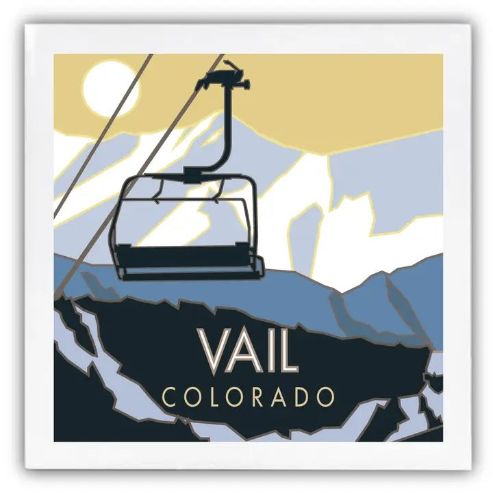 Vail, Colorado - 4.25 x 4.25 Ceramic Coaster、mySite、g9winljtr