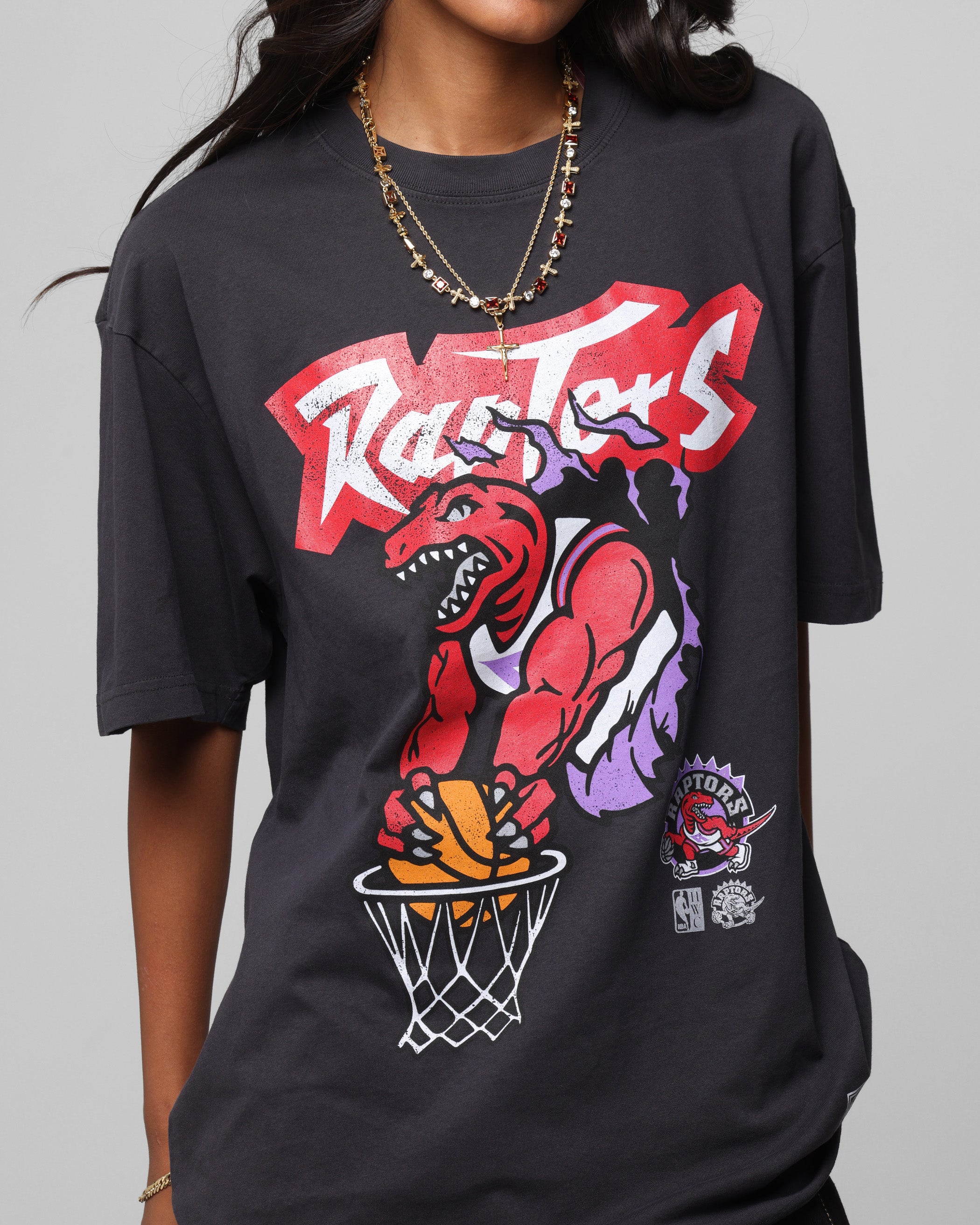 Mitchell & Ness Toronto Raptors T-Shirt Faded Black、mySite、zt4zffjzw