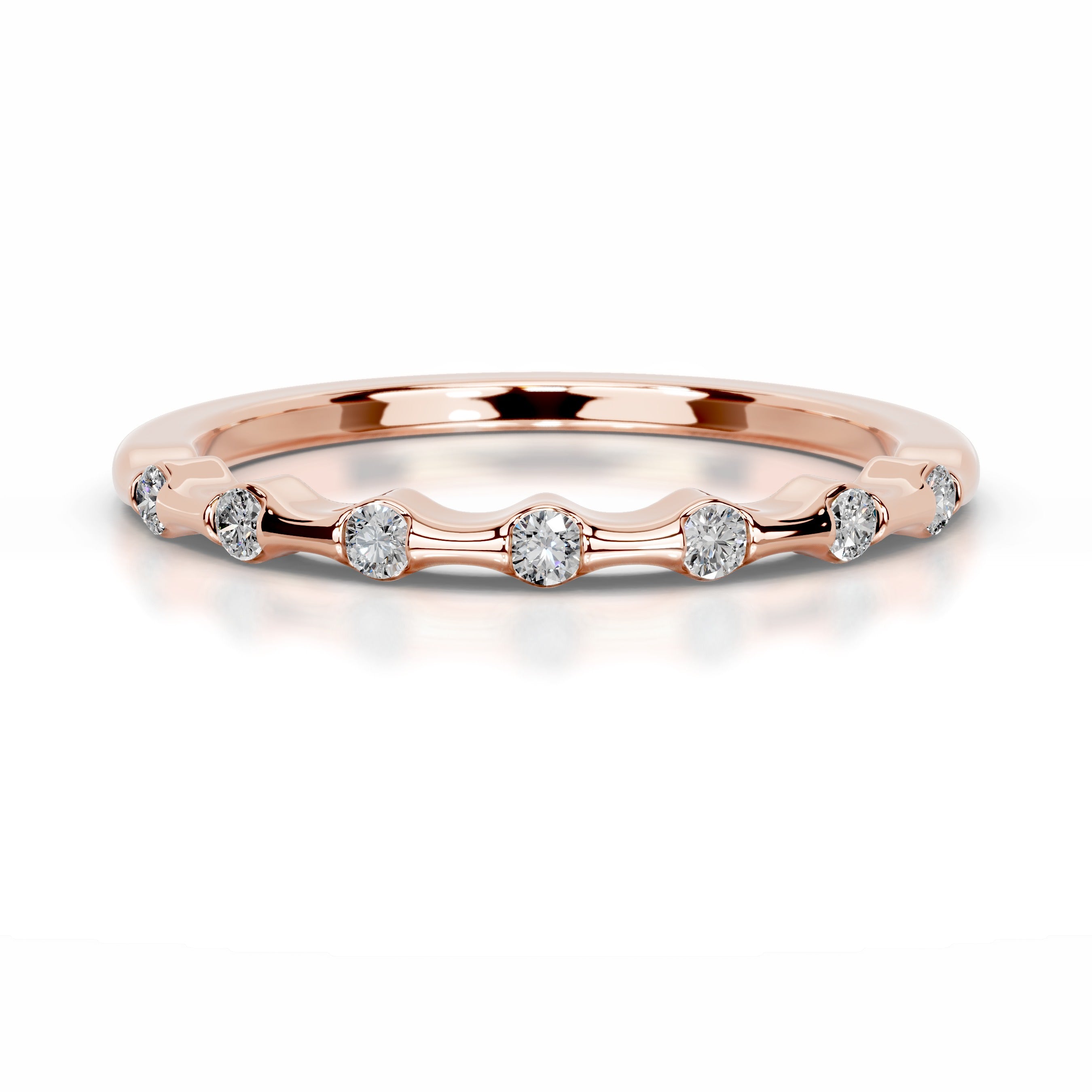 Sunny Diamond Wedding band - 14K Rose Gold、mySite、hinf8tx79