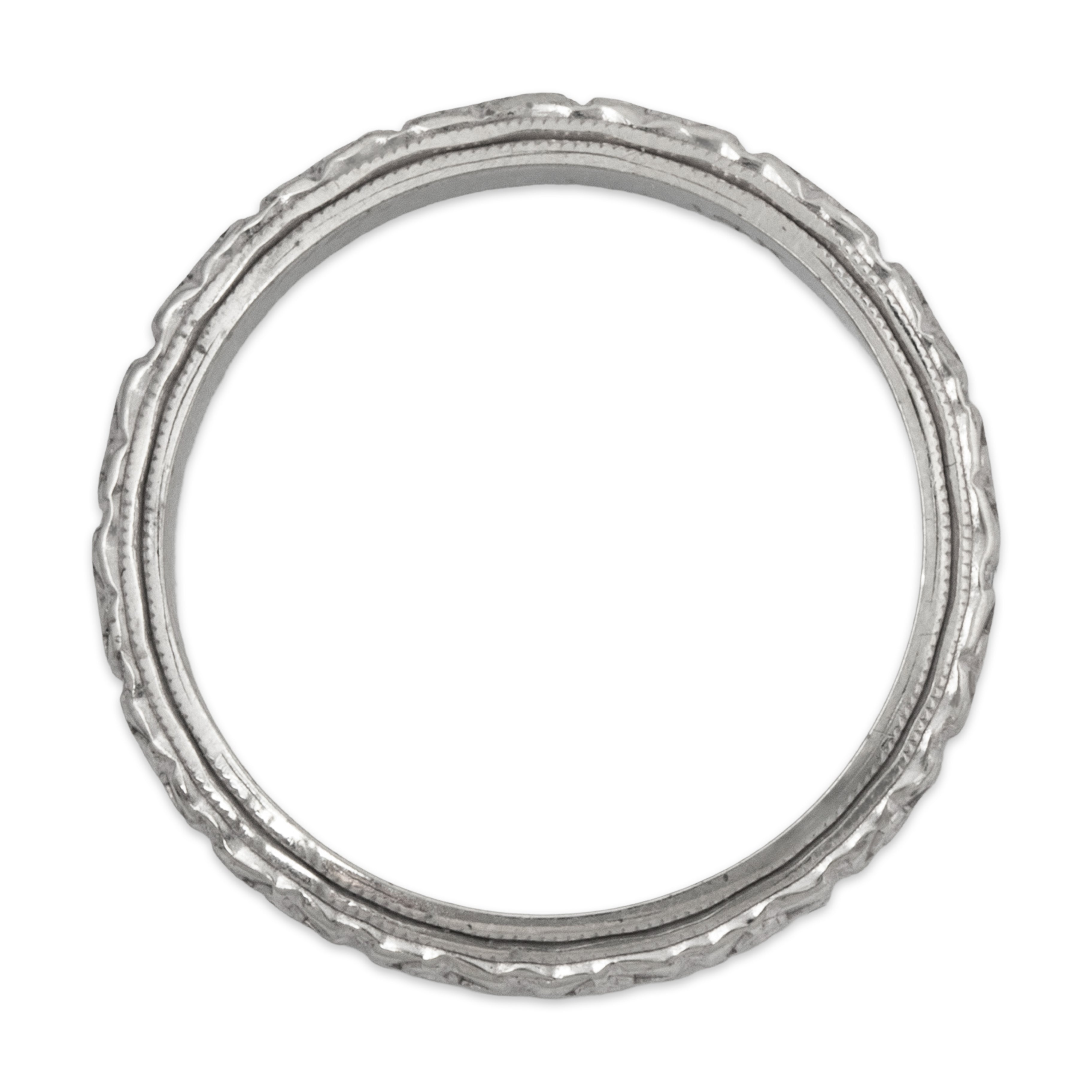 Antique 14k White Gold Floral Blossom Band Ring 5.25、mySite、hinf8tx79