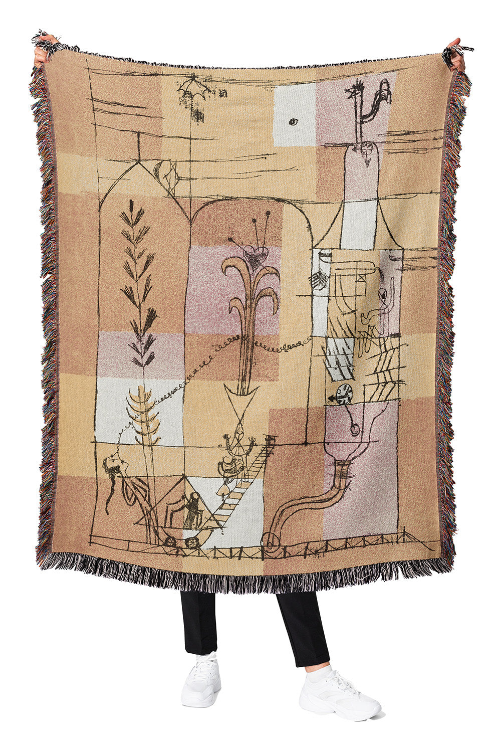 Paul Klee Yellow Orange Cotton Woven Throw Blanket、mySite、gigharbornorthrealestate