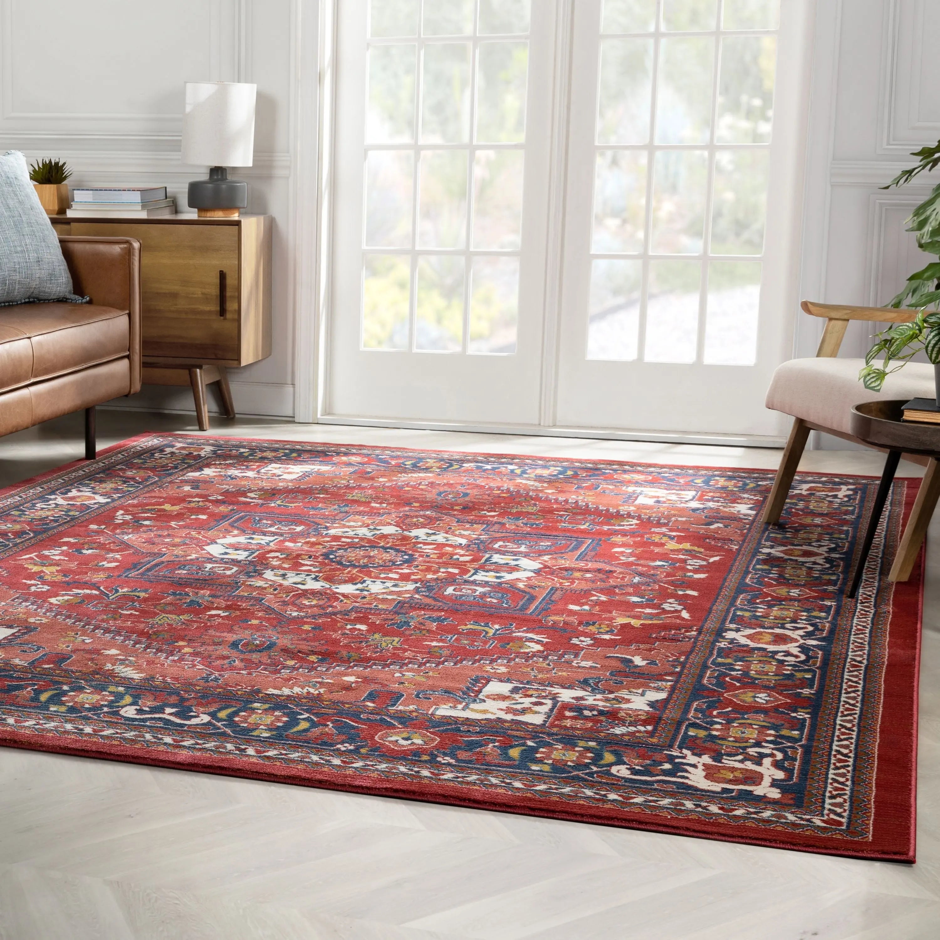 Jackie Crimson Traditional Medallion Tribal Rug、mySite、gigharbornorthrealestate