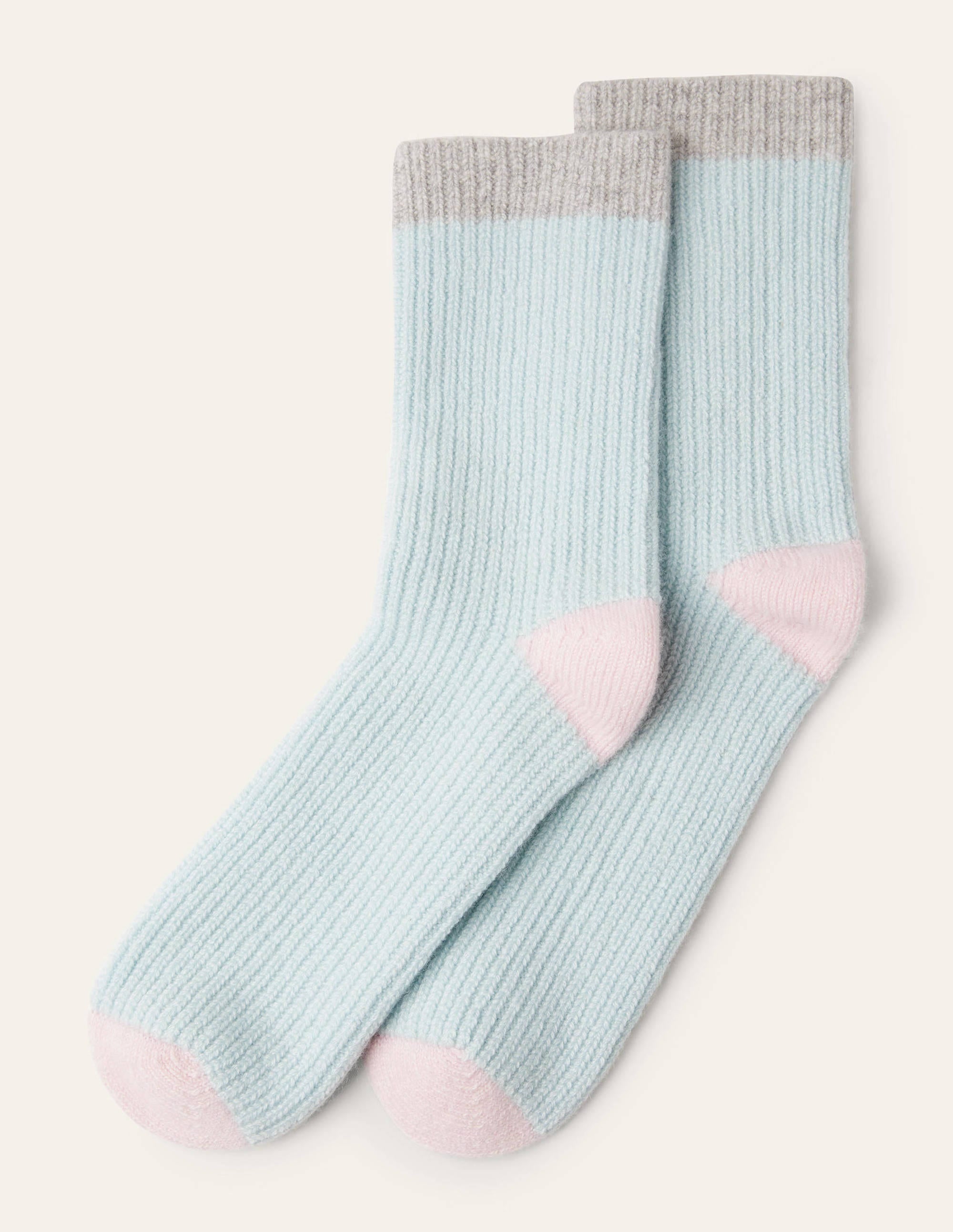  Cashmere Bed Socks-Fresh Water/Grey/Milkshake、mySite、ashleygrahame