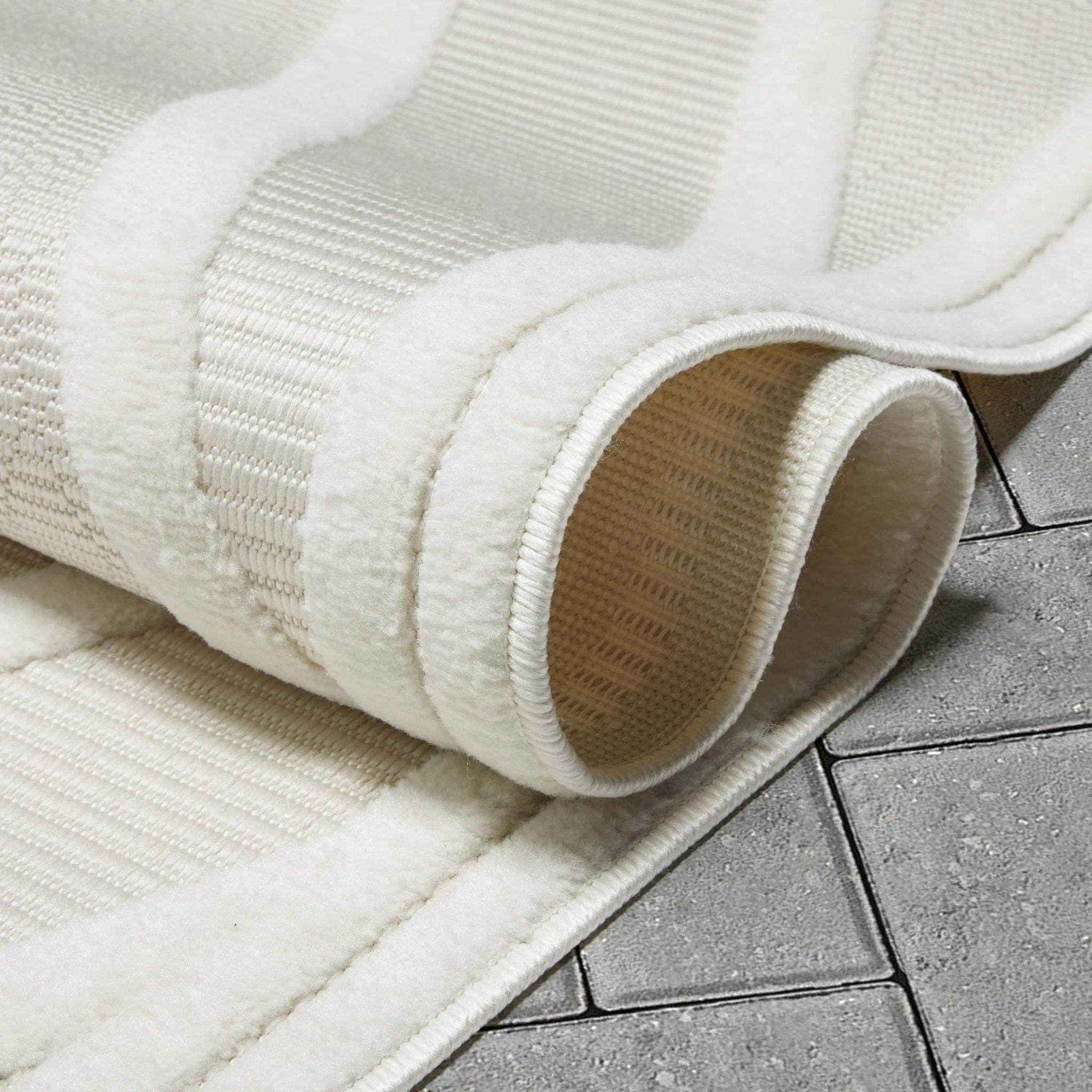 Mali Tribal Diamond Pattern Indoor/Outdoor Ivory High-Low Rug、mySite、gigharbornorthrealestate