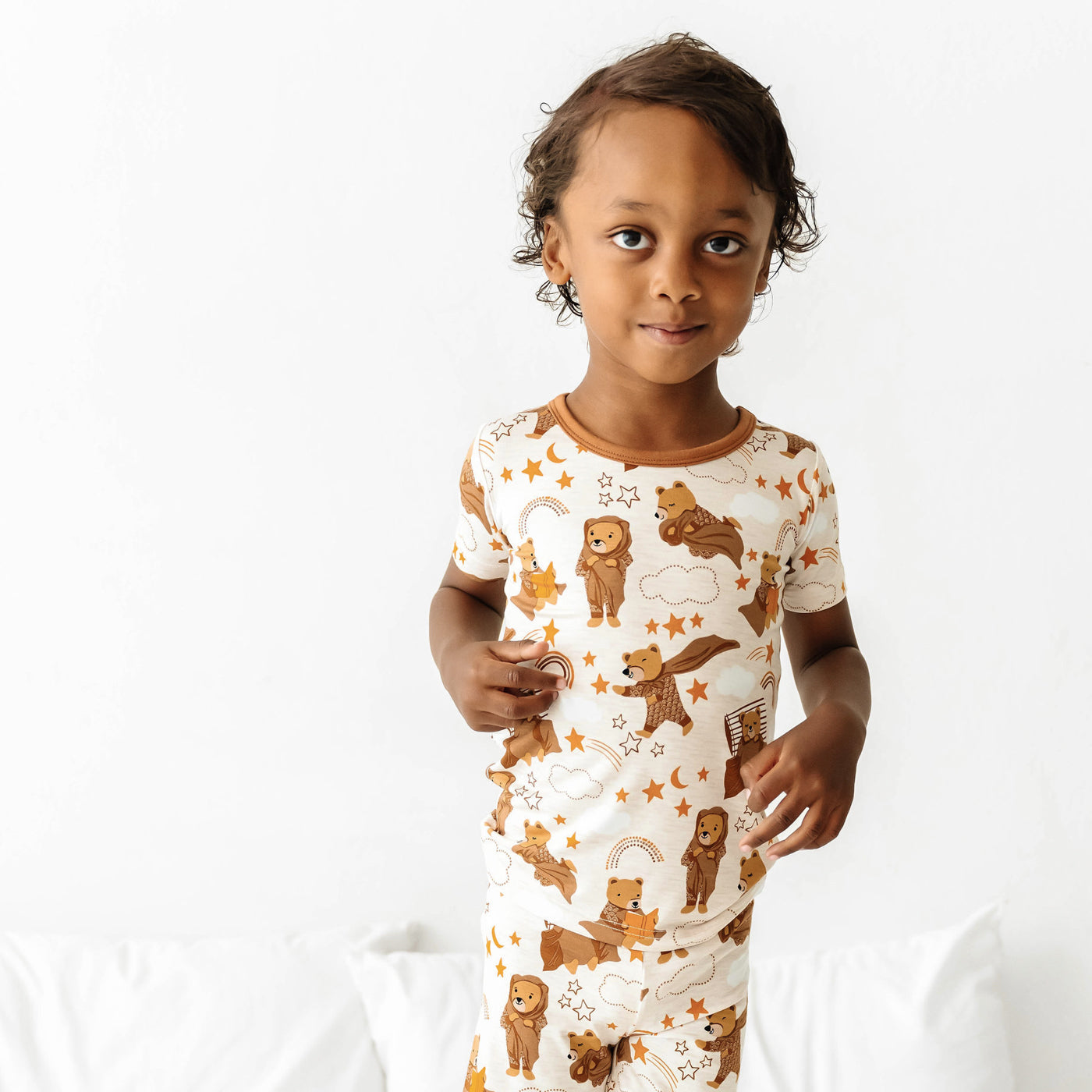  Beary Sleepy Two-Piece Short Sleeve Pajama Set、mySite、layawaytickets