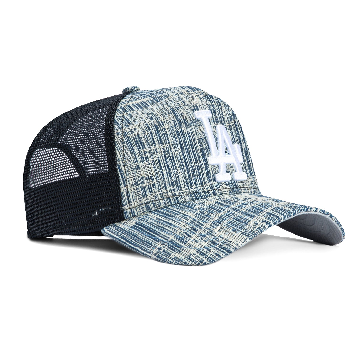 New Era 9Forty A-Frame Los Angeles Dodgers Snapback Trucker Hat - Denim, Navy、mySite、vikingsvslions