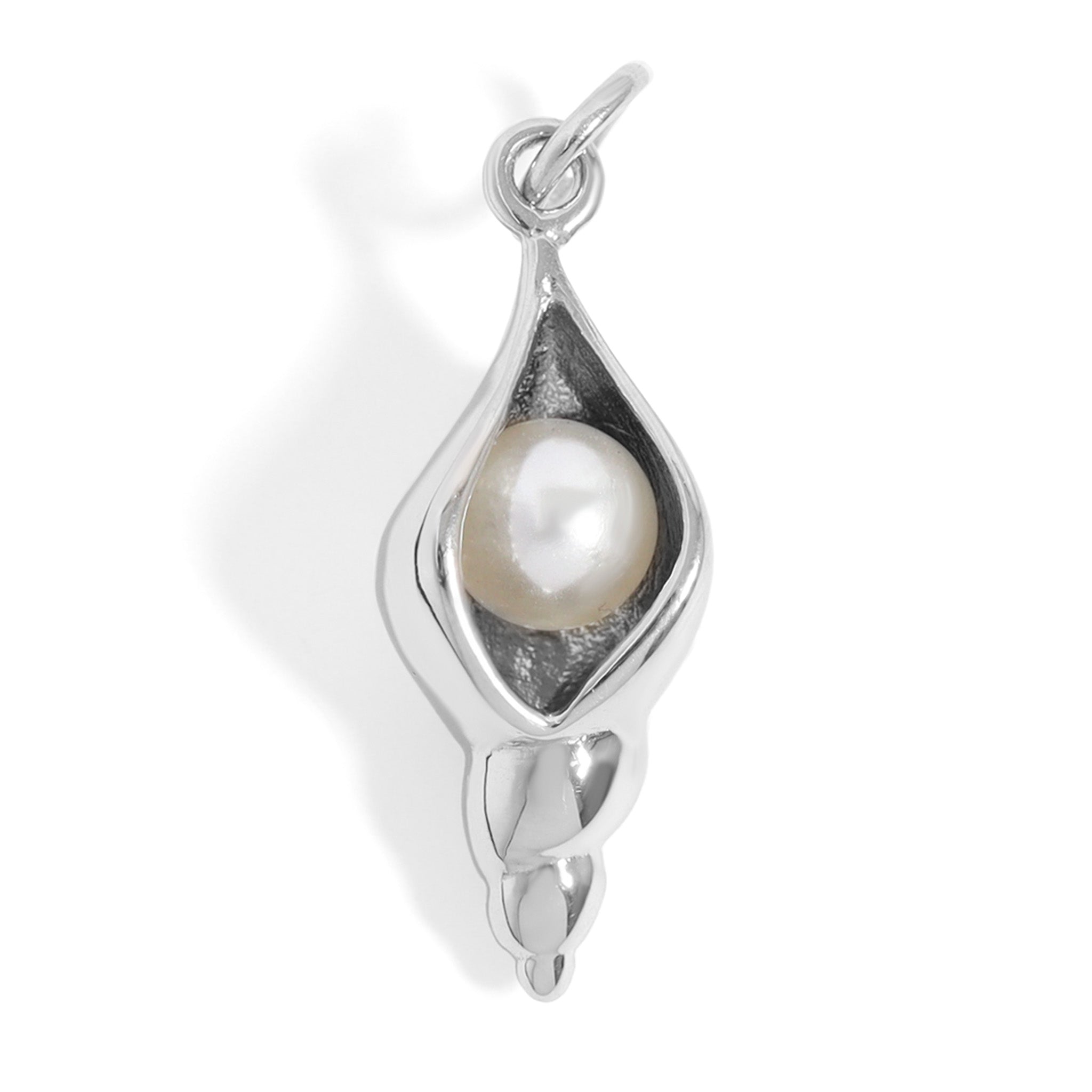 18K Gold PVD Stainless Steel Conch Shell with Pearl Charm / PDL0193、mySite、dreamappss