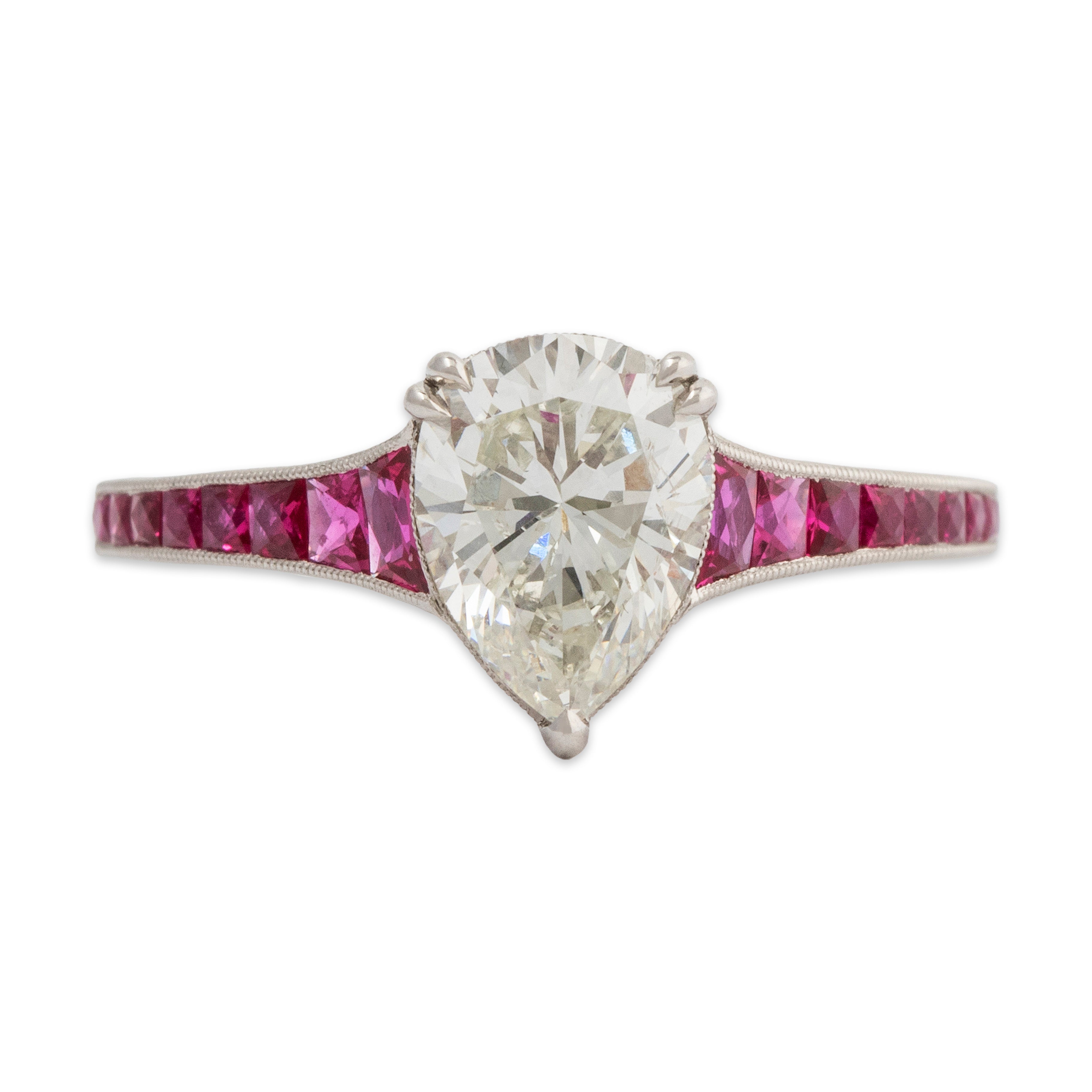 Abbott & Oaks Platinum 1.57ct Diamond Ruby Art Deco Style Engagement Ring 6.25、mySite、hinf8tx79