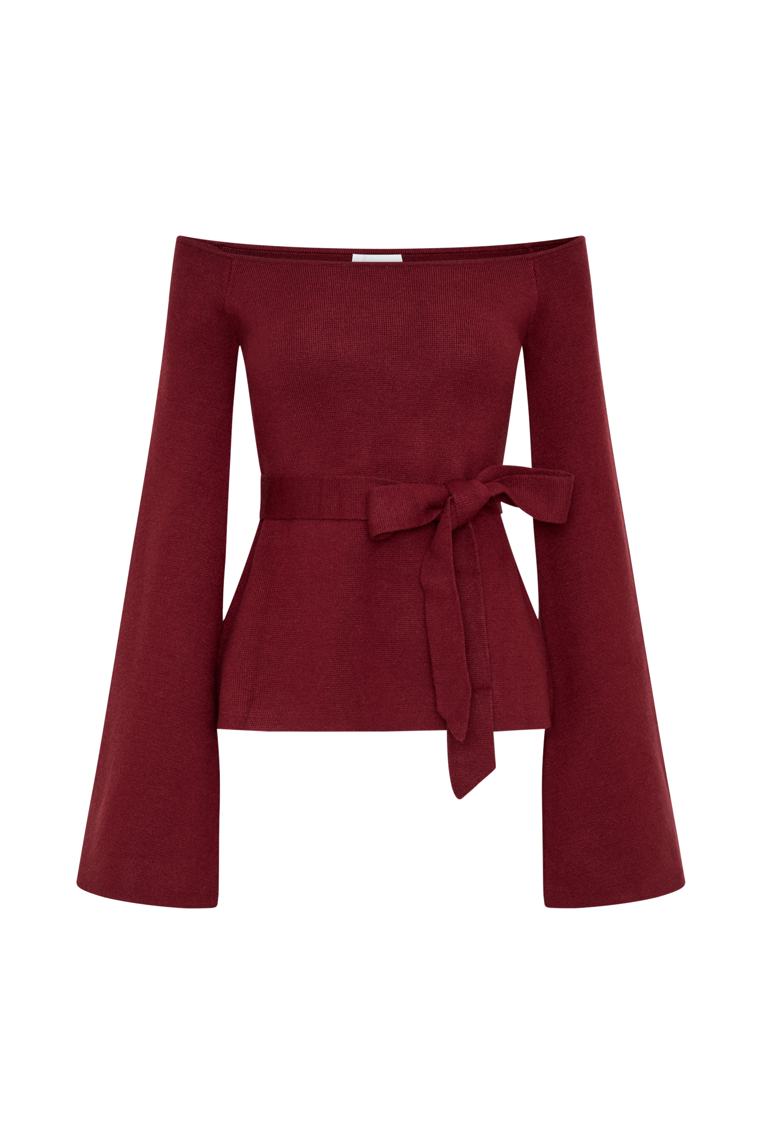 Kyle Off Shoulder Knit Top - Cherry Red、mySite、solidvoid