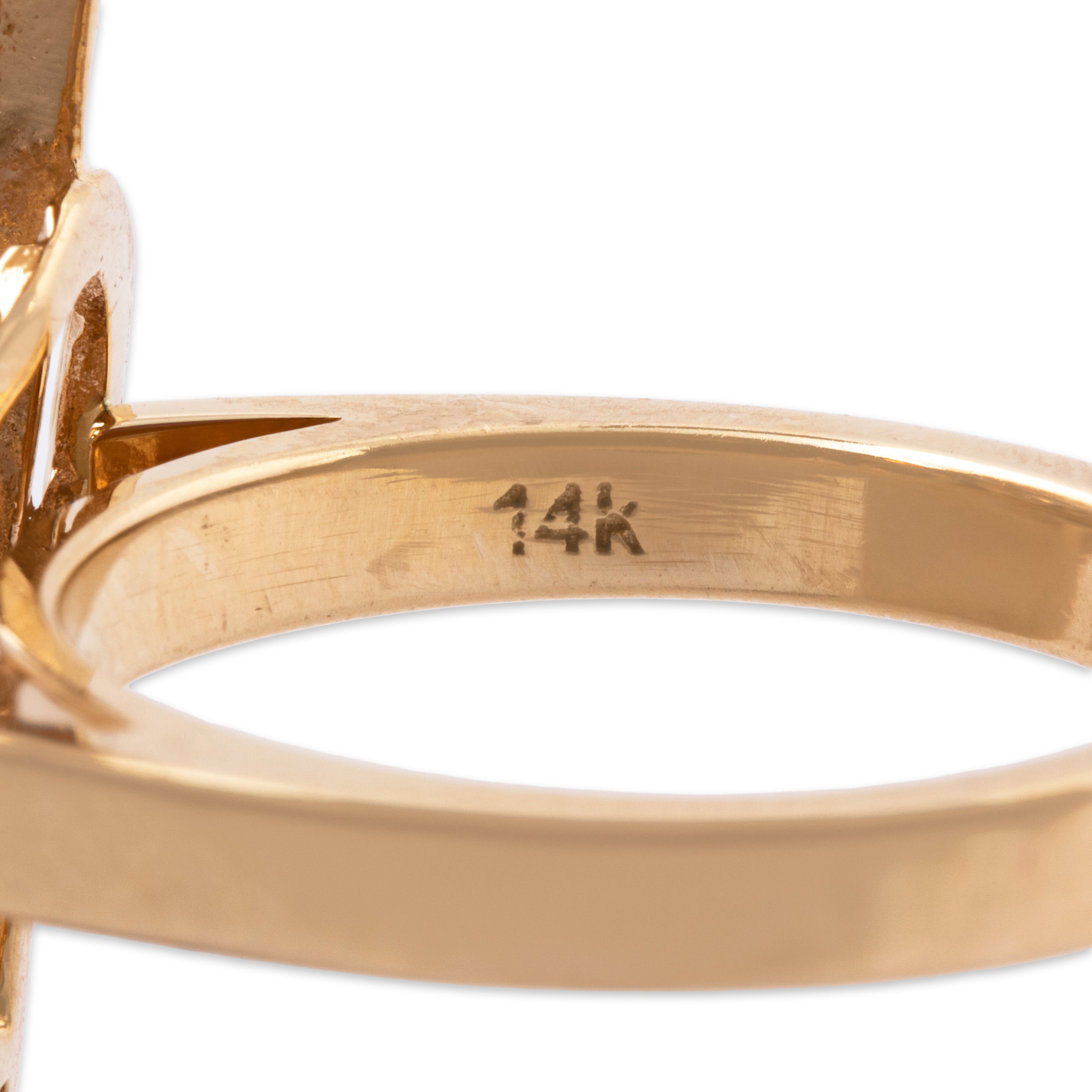 Vintage 14k Yellow Gold .376cttw Diamond Fantastic Modernist Geometric Ring、mySite、hinf8tx79