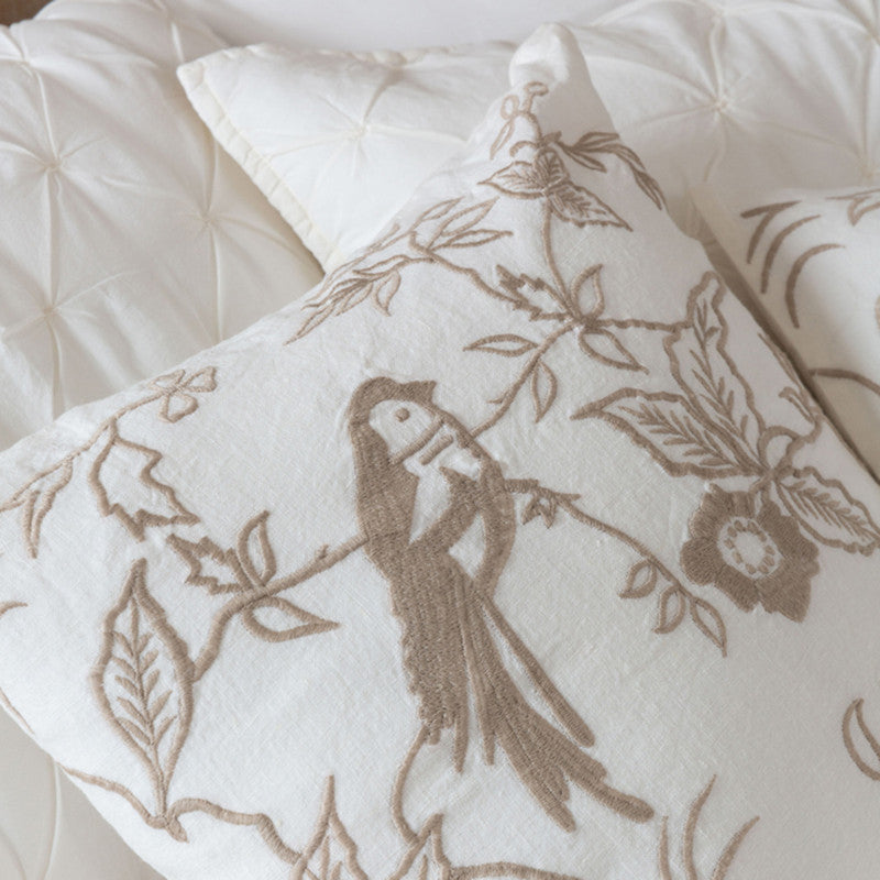 Linen Whispering Wings Cushion Cover | Ivory | 45 x 45 cm、mySite、camillekostekn