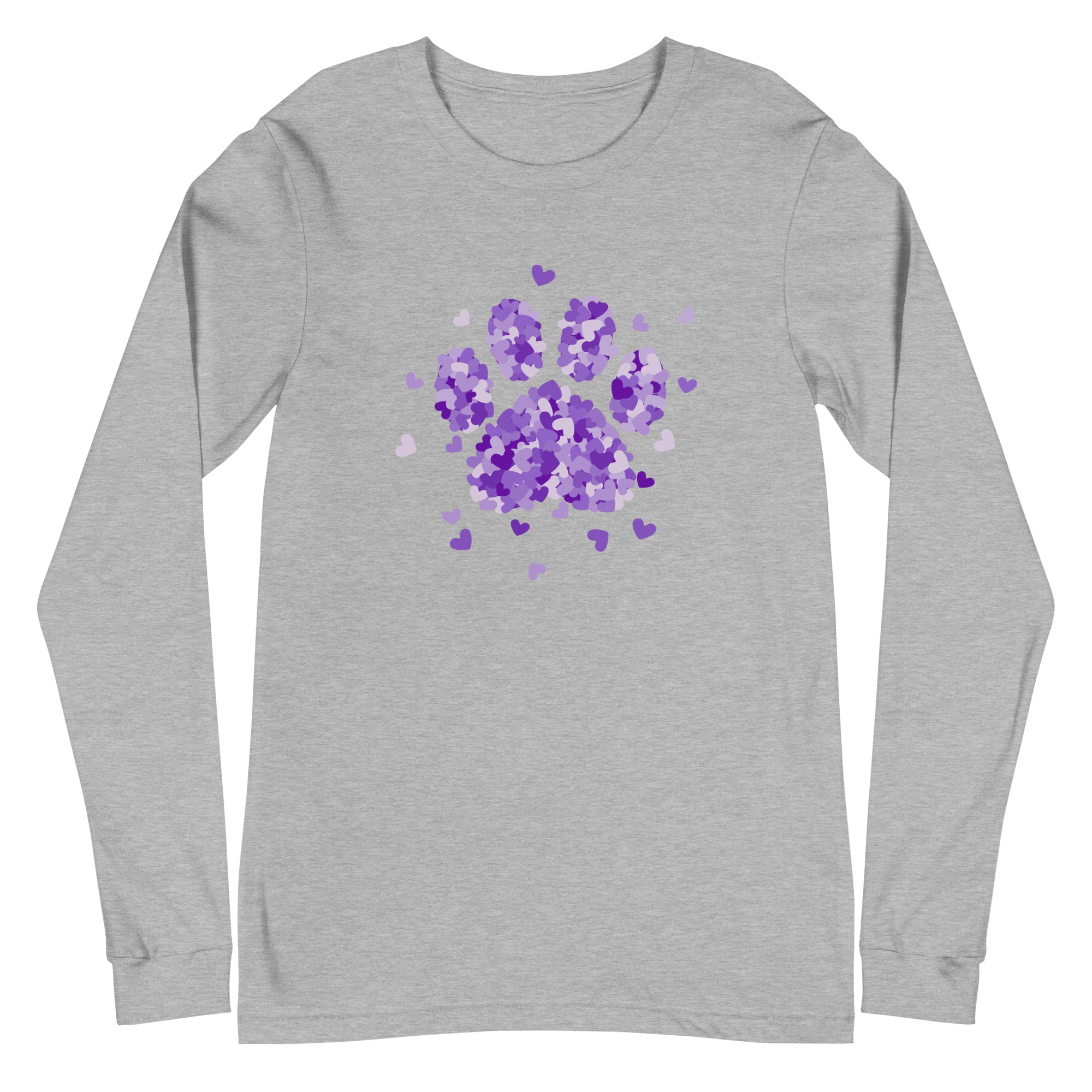 Purple Paw Print of Hearts Long Sleeve Tee、mySite、camillekostekn
