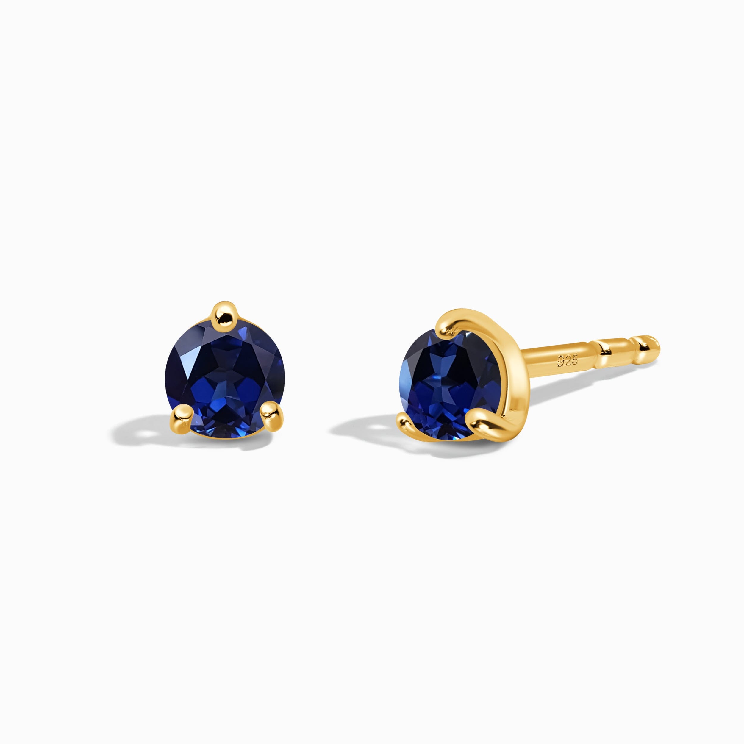 Blue Sapphire Round Studs - September Birthstone、mySite、hinf8tx79